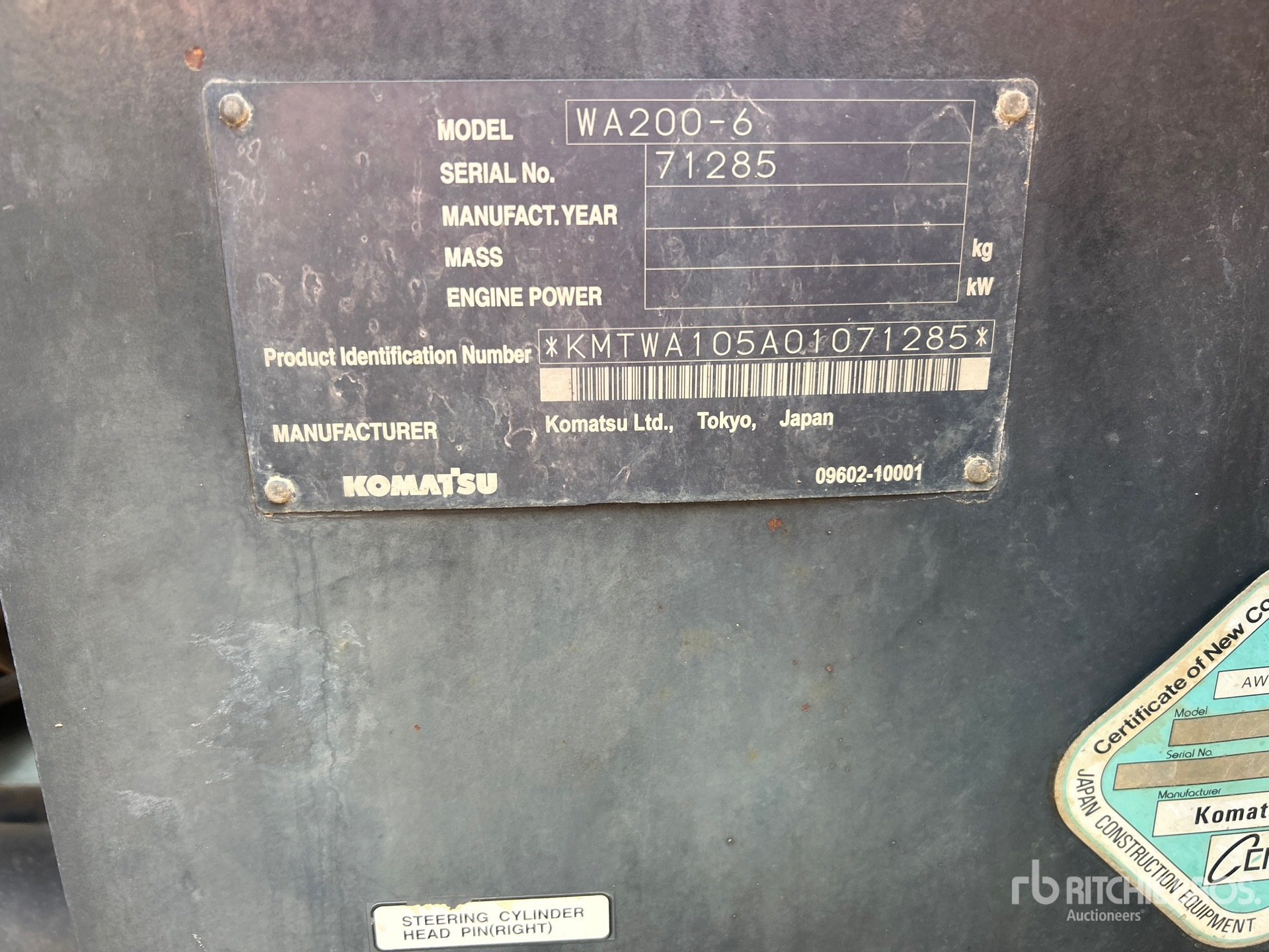 General Appearance with Serial Number / VIN