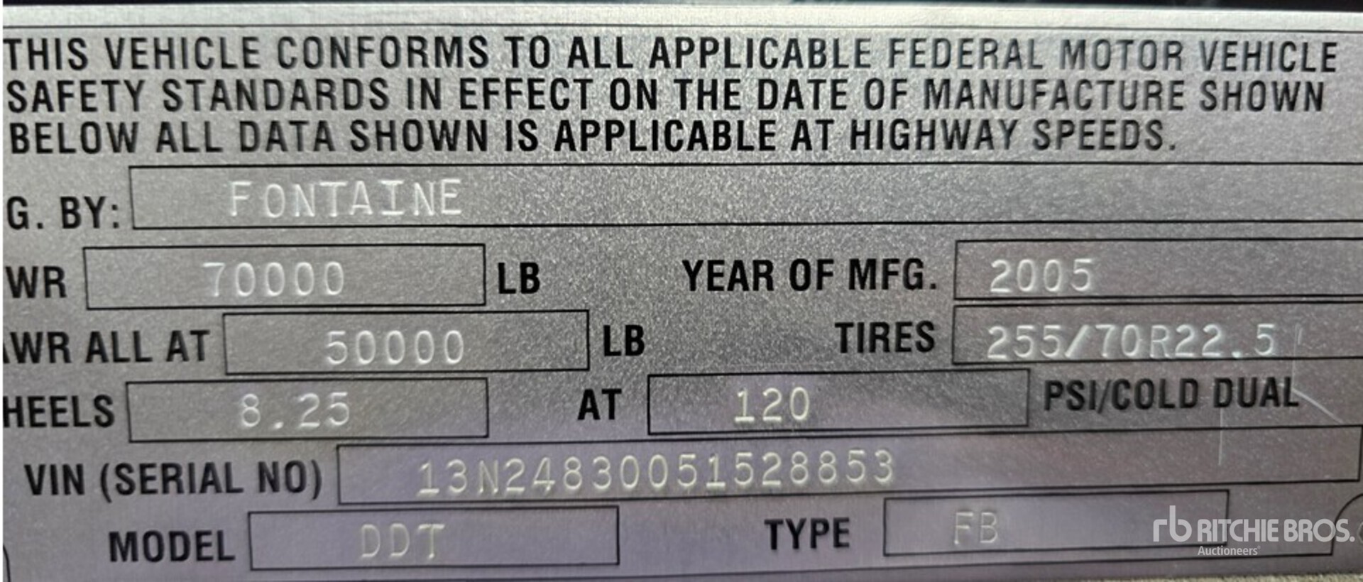 2005 Fontaine 48 ft T/A