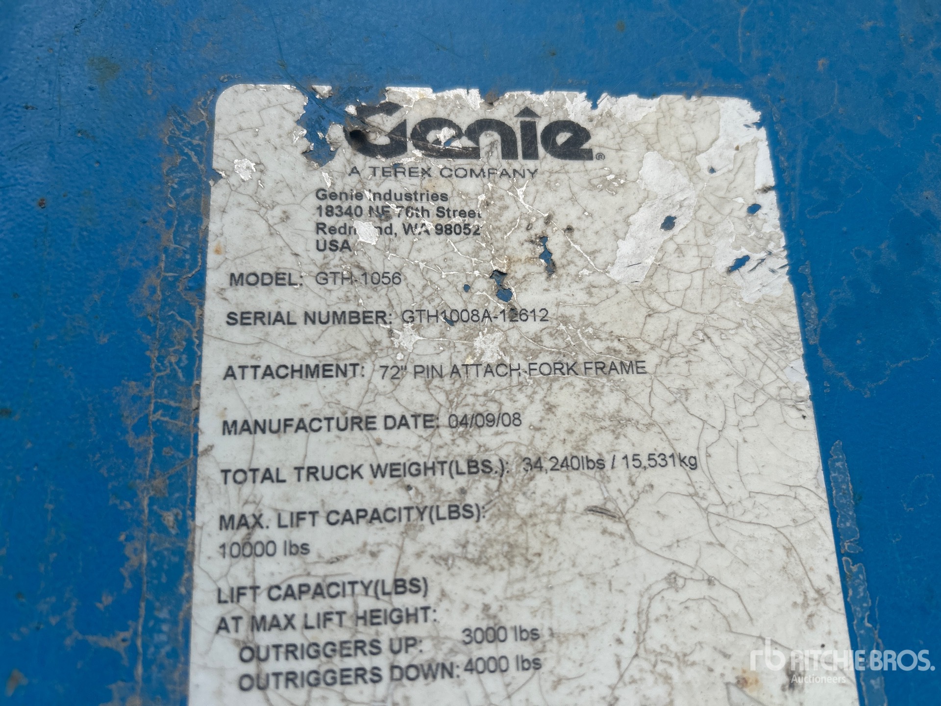2008 Genie GTH-1056