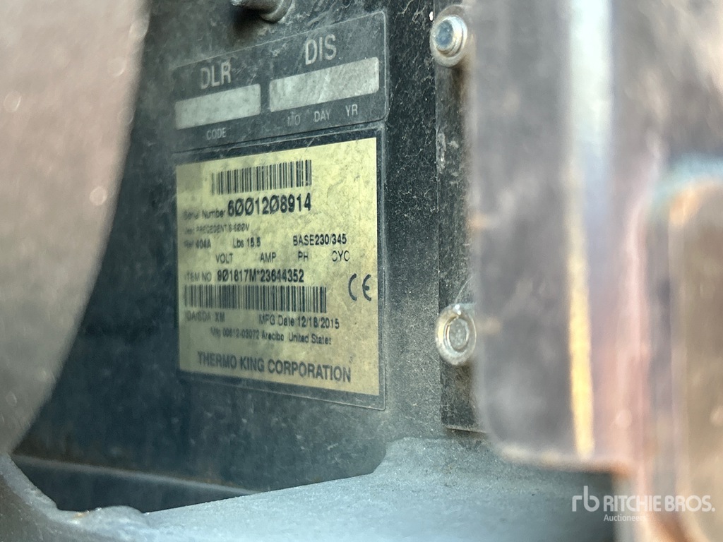 General Appearance with Refrigeration Unit Serial Number