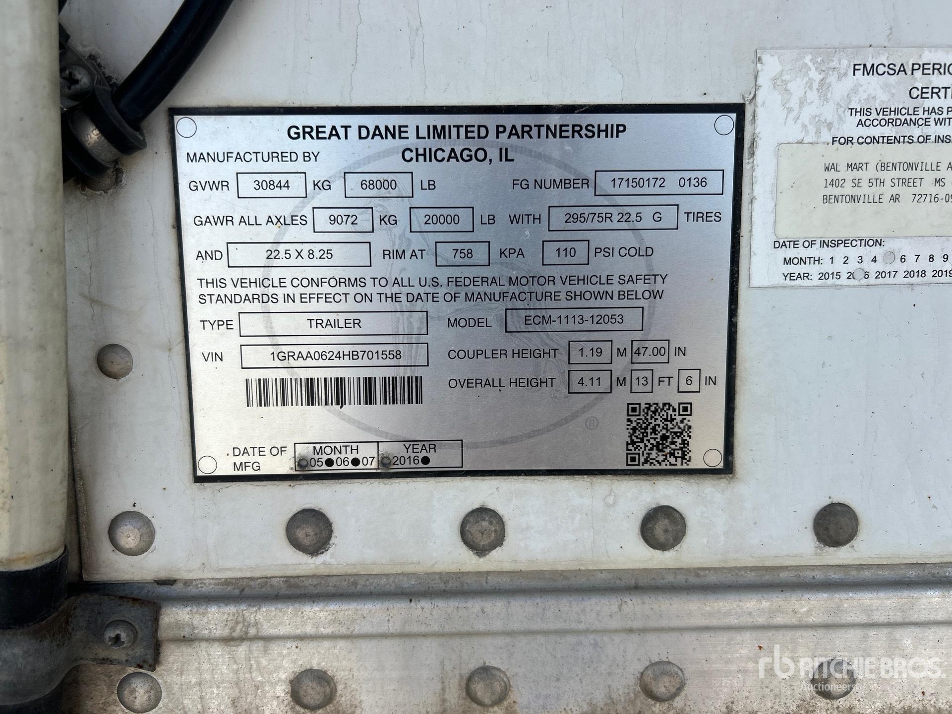 General Appearance with Serial Number / VIN