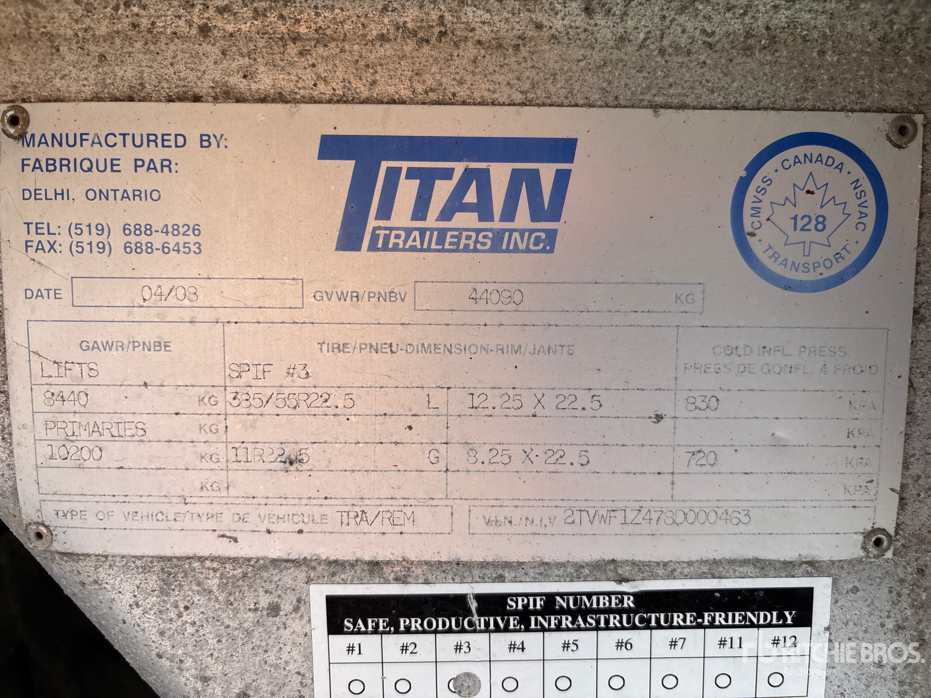 2008 Titan 48 ft Quad/A Aluminum