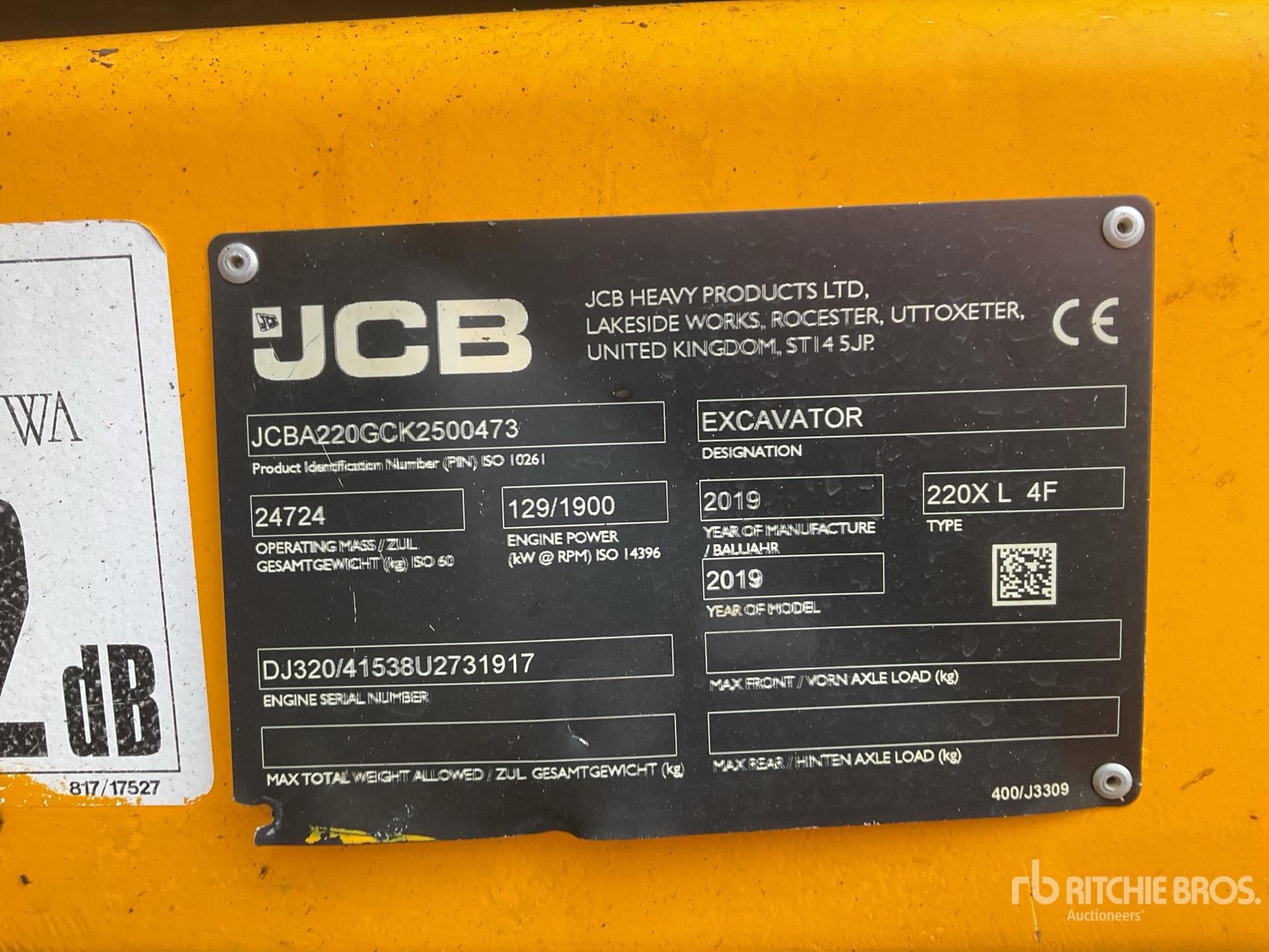 2019 JCB 220XL4F