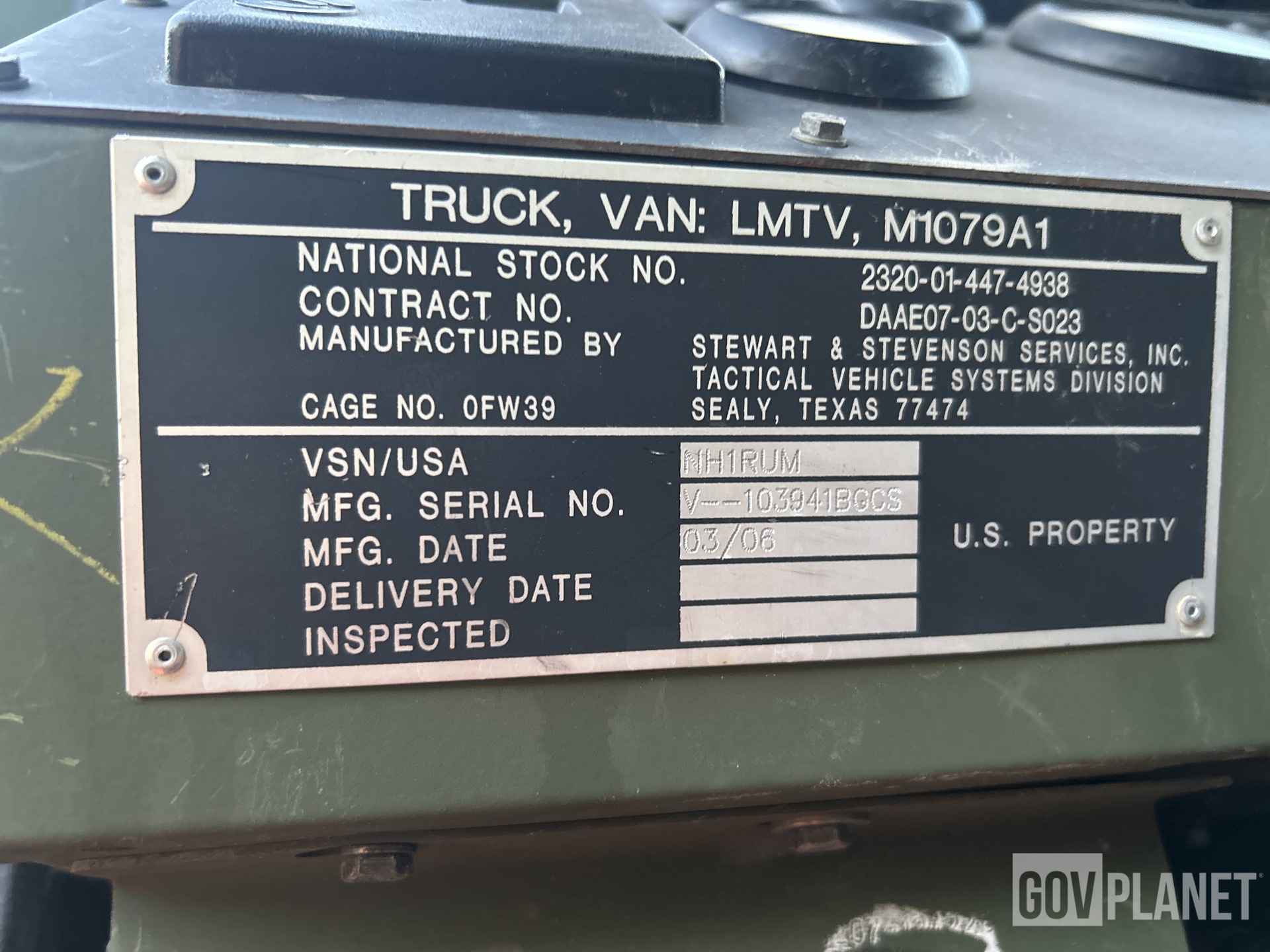 General Appearance with Serial Number / VIN
