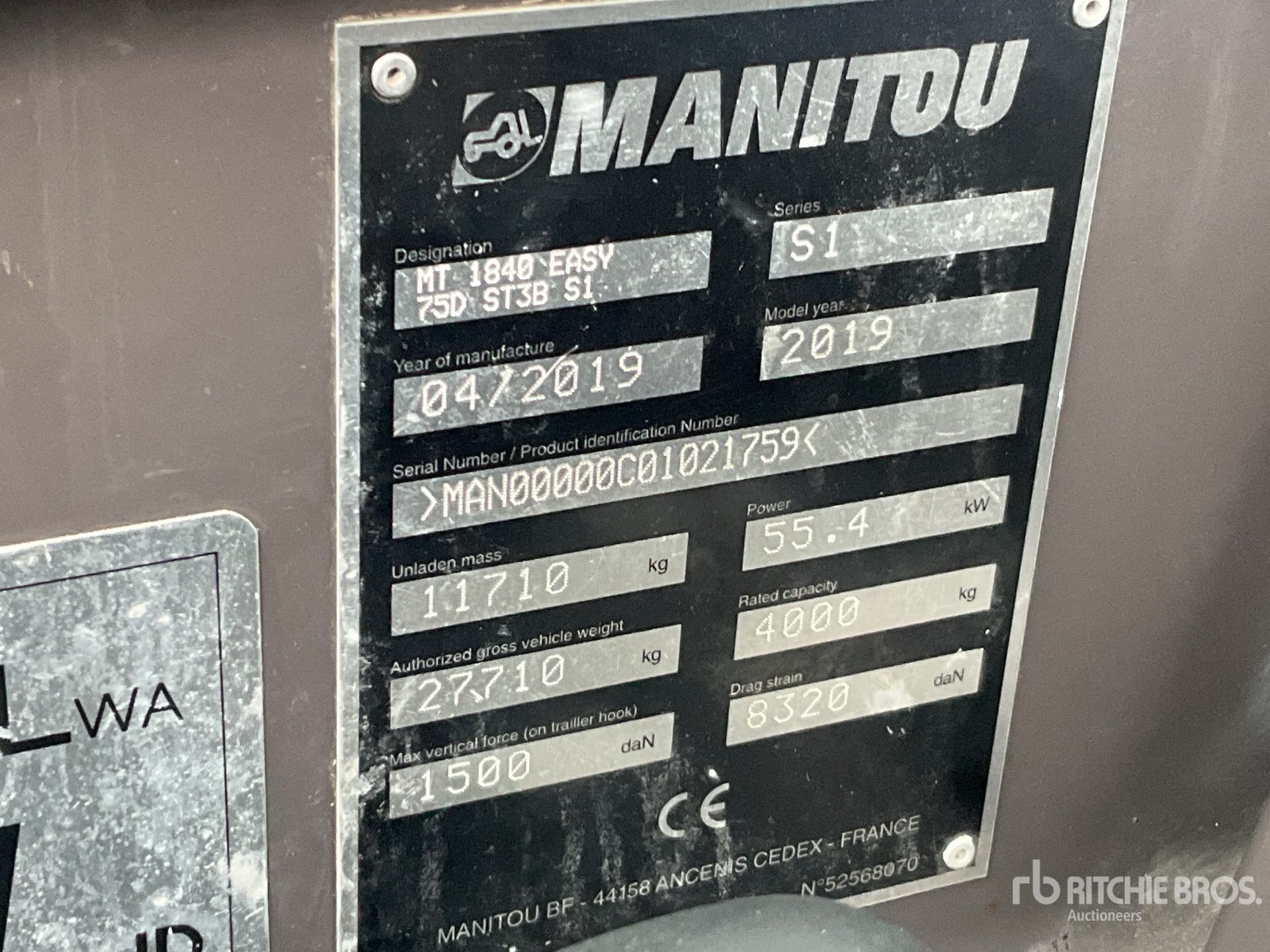 2019 Manitou MT1840