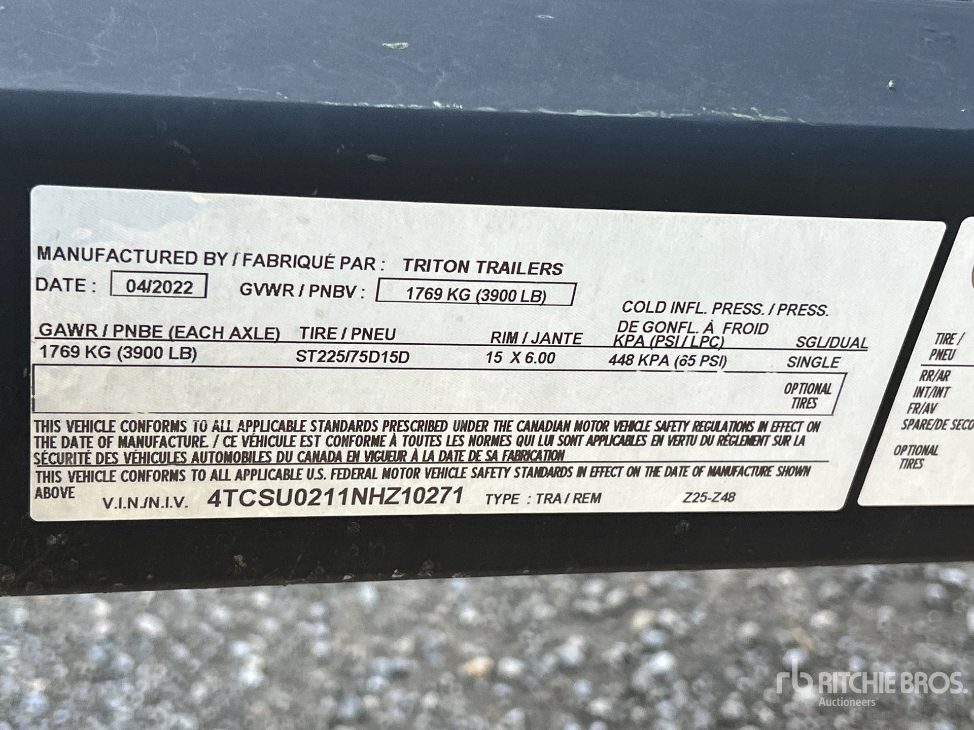 General Appearance with Serial Number / VIN