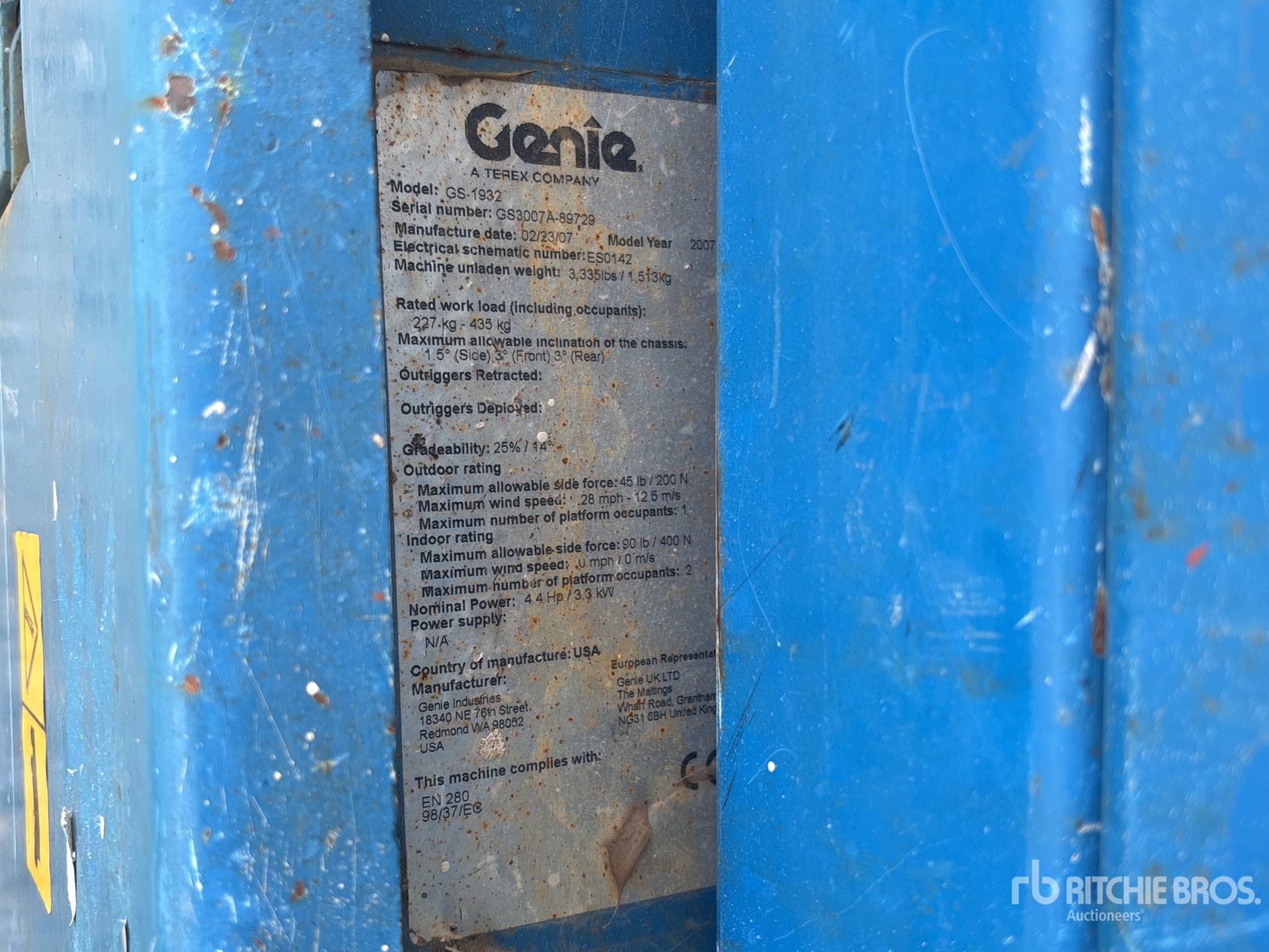 2007 Genie GS-1932
