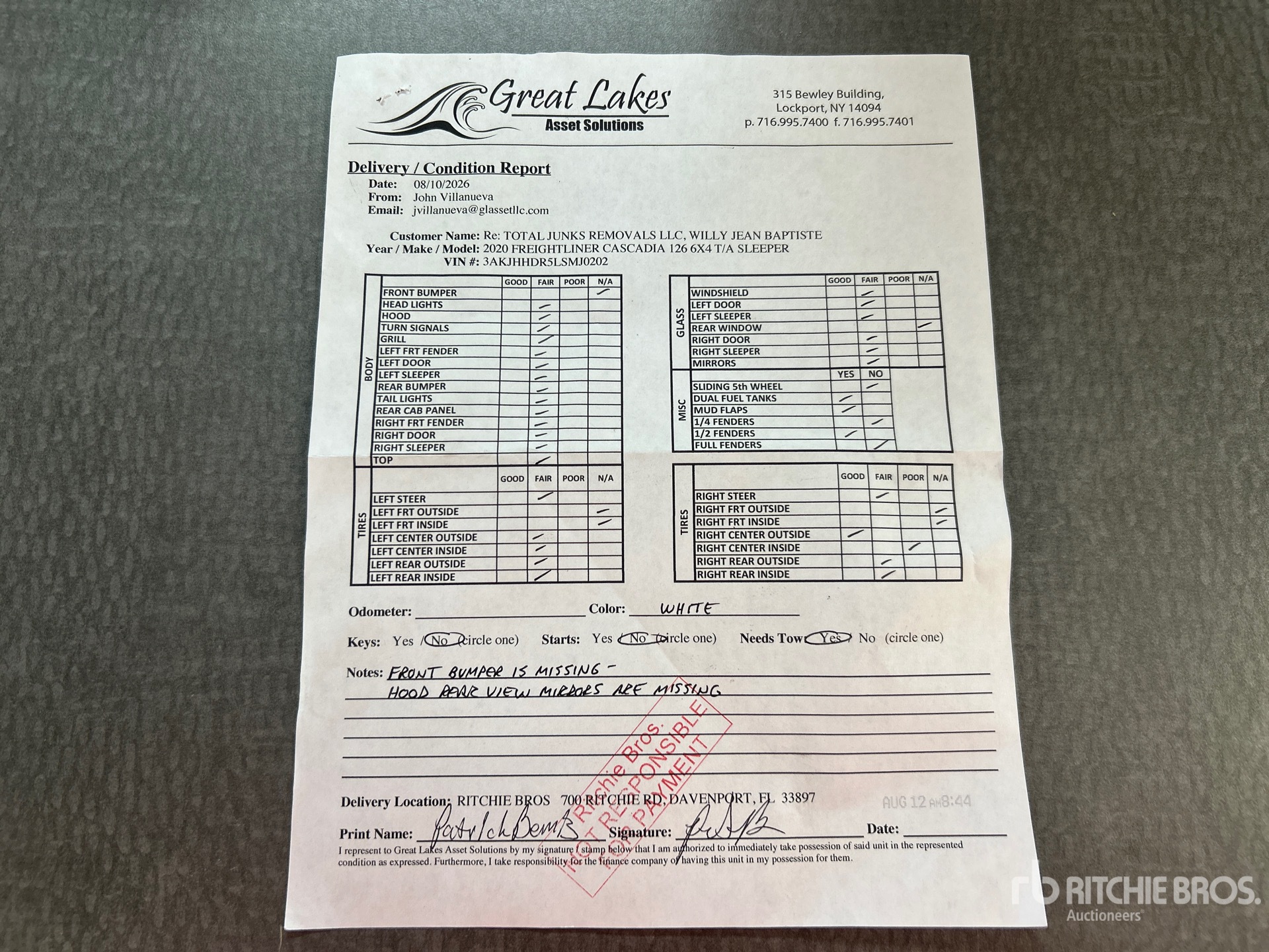 2020 Freightliner CASCADIA 126