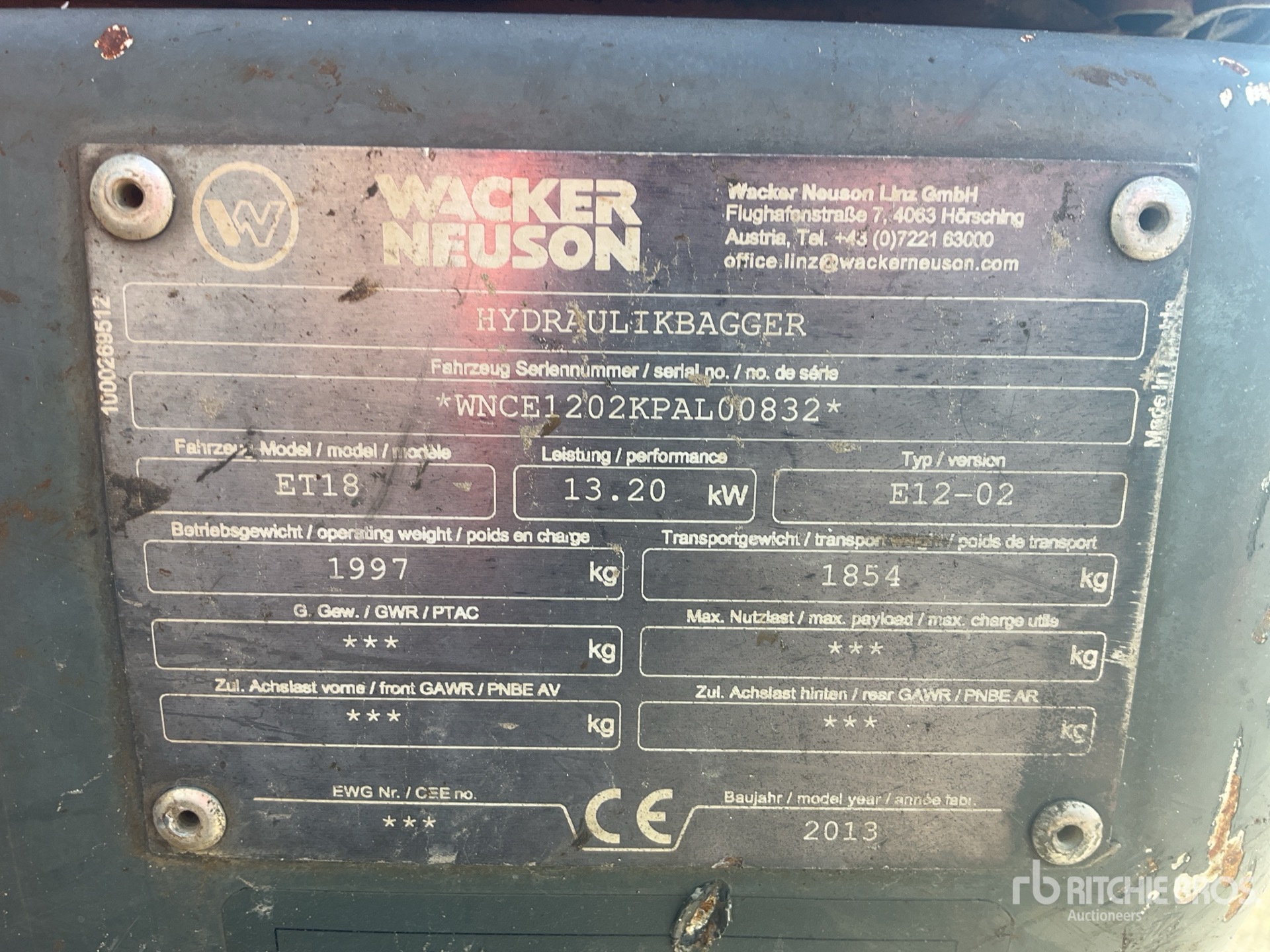 2013 Wacker Neuson ET18