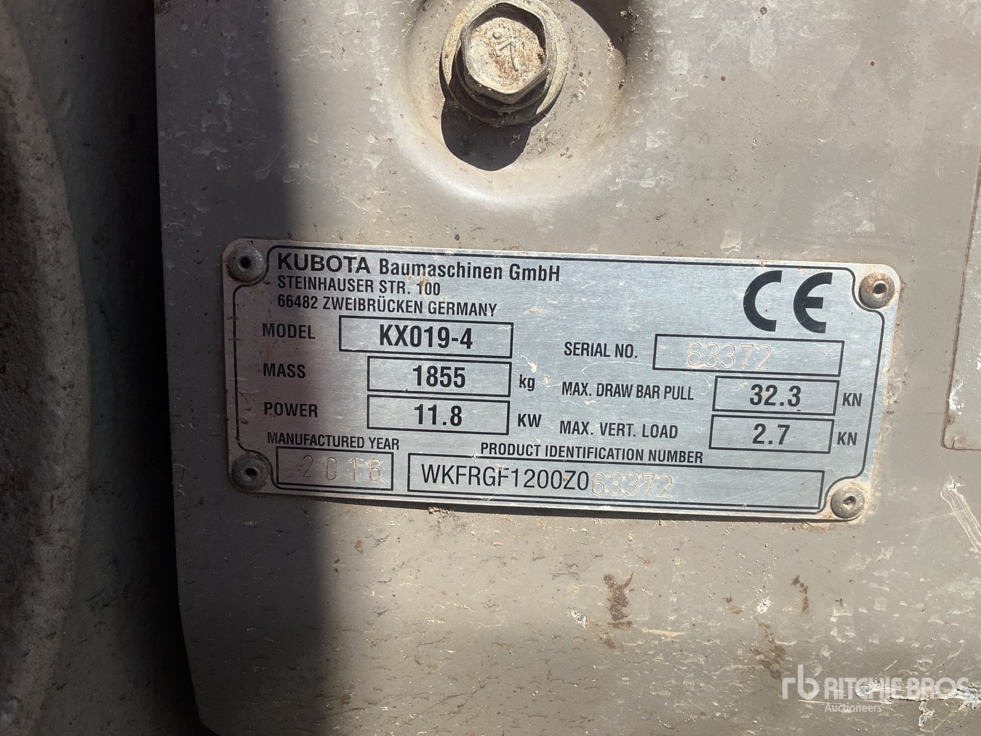 2016 Kubota KX019-4