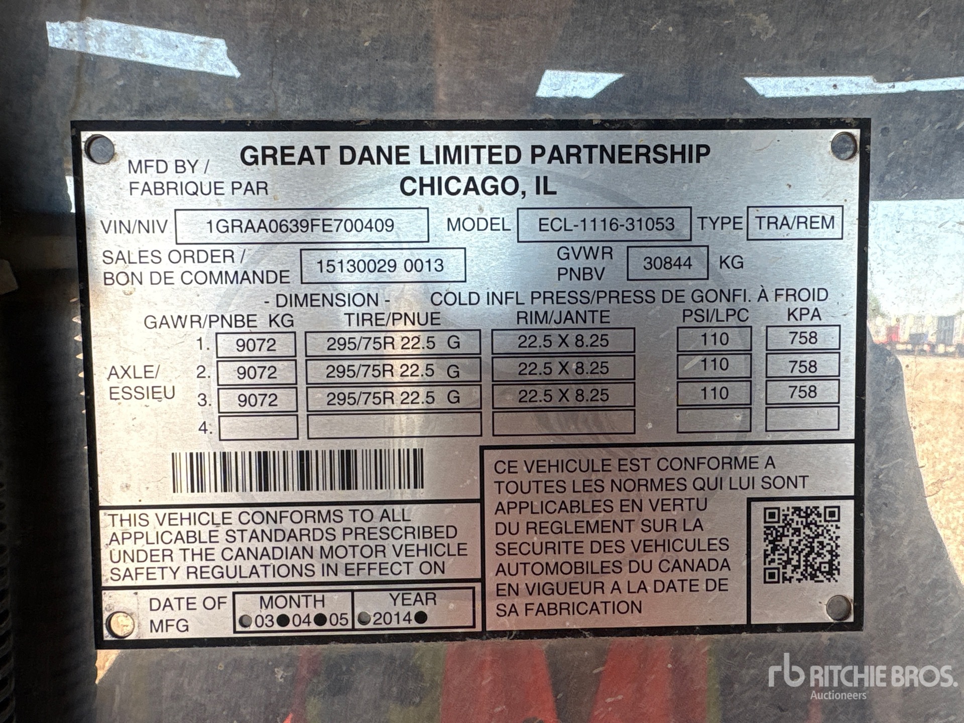 2015 Great Dane 53 ft Tri/A