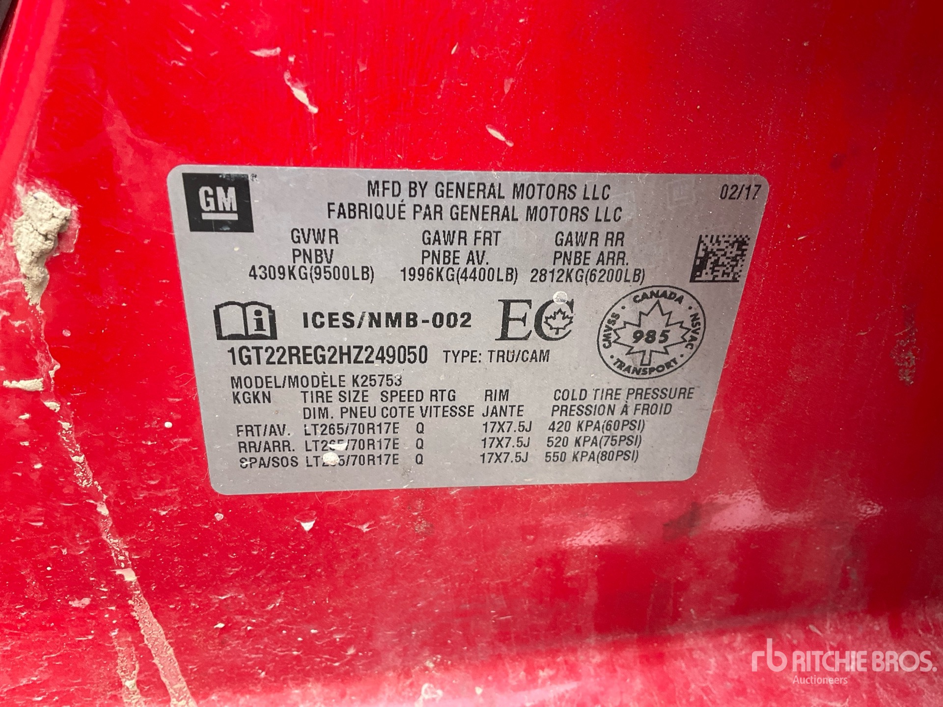 General Appearance with Serial Number / VIN
