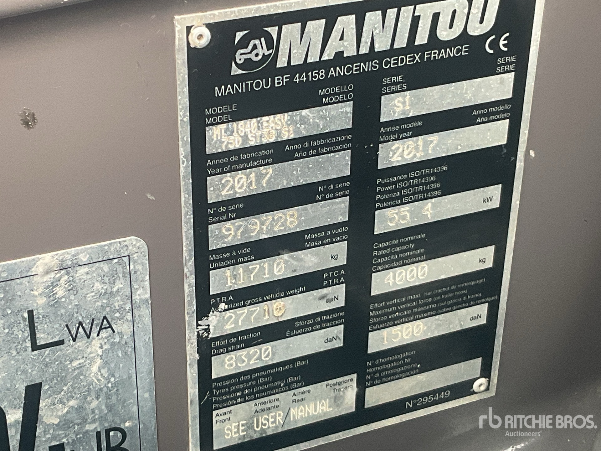 2017 Manitou MT1840