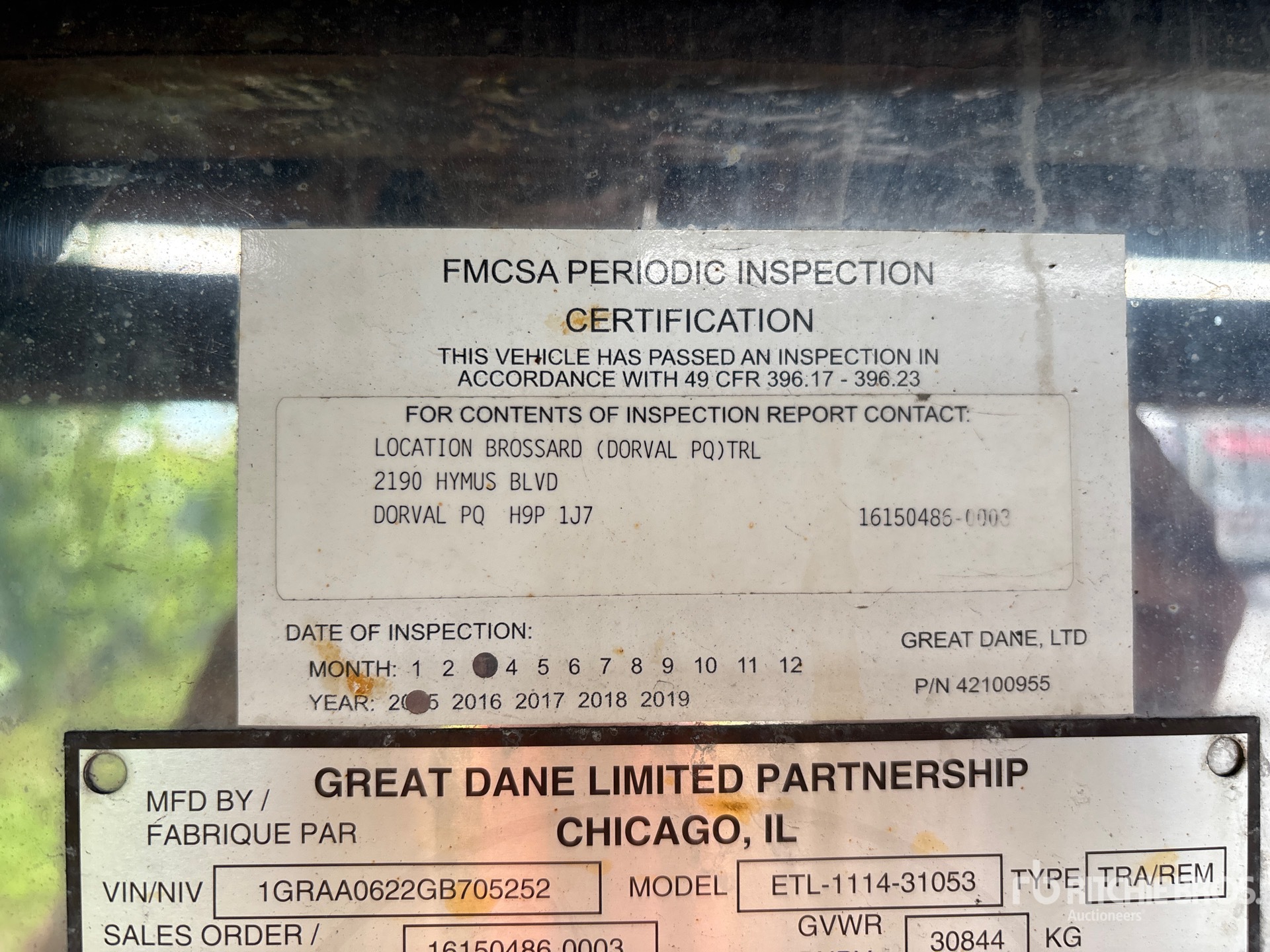 2016 Great Dane 53 FT X 102 IN T/A