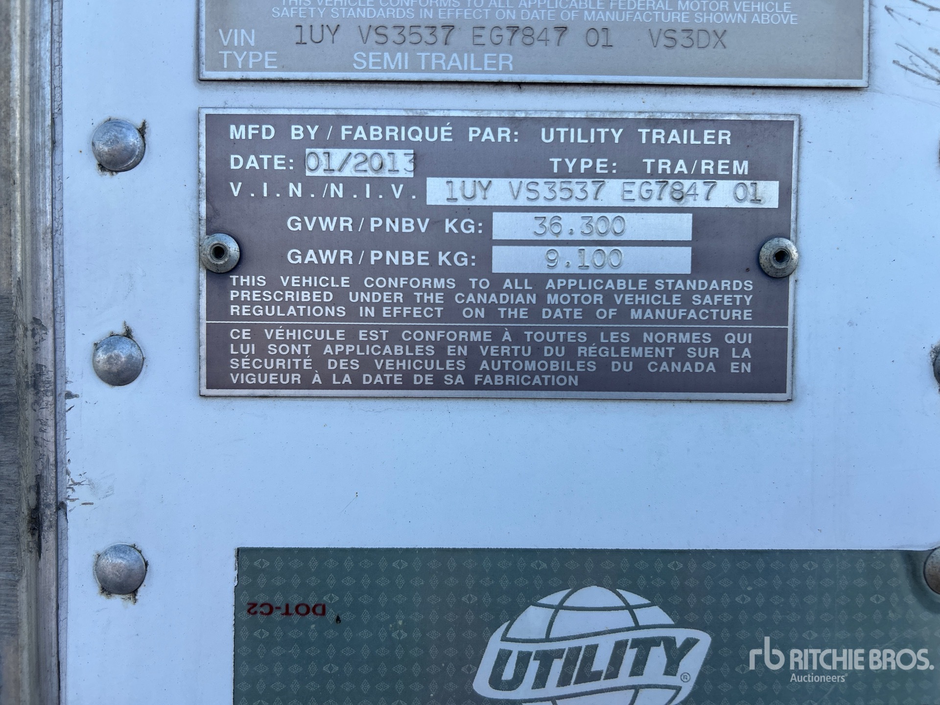 2014 Utility 53 FT X 102 IN TRI/A
