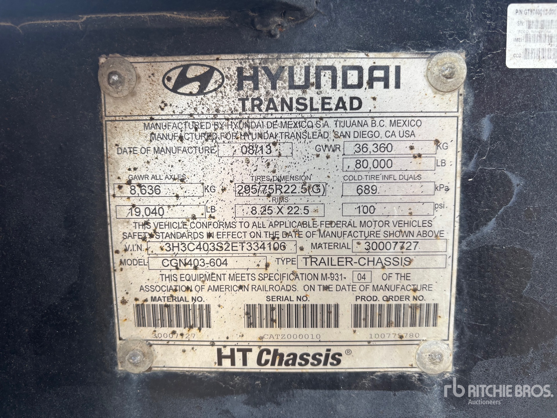 2014 Hyundai 40 ft Tri/A