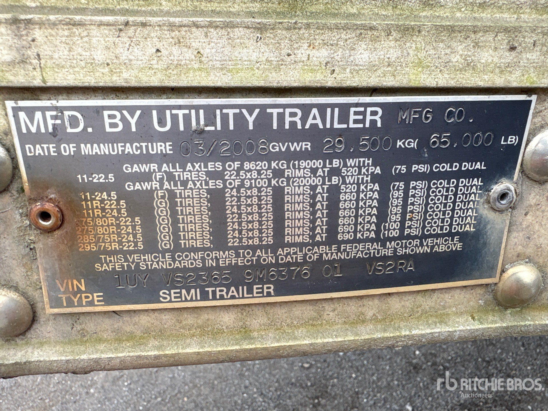 2009 Utility 36 FT X 102 IN T/A