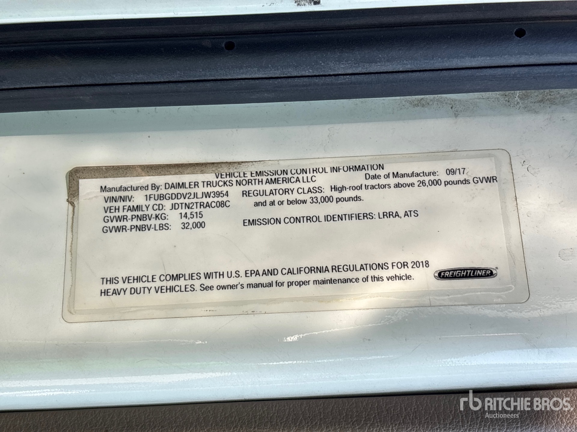 2018 Freightliner CASCADIA 125