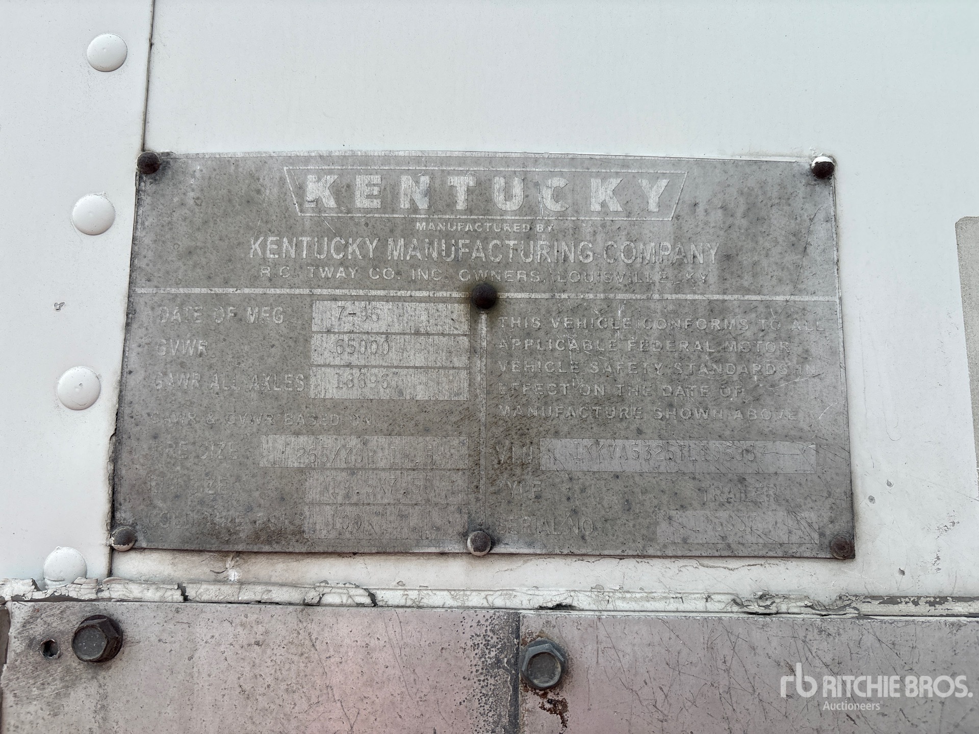 1996 Kentucky 53 ft T/A Moving
