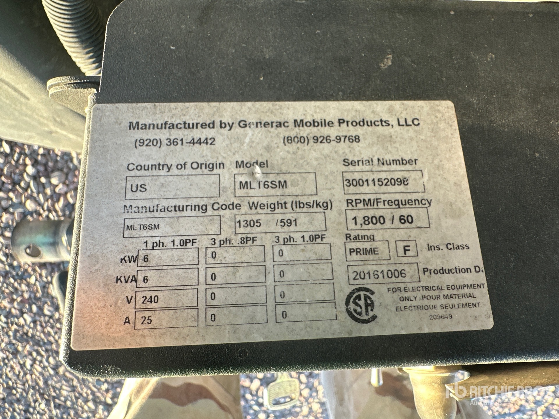 2016 Generac MLT6SM