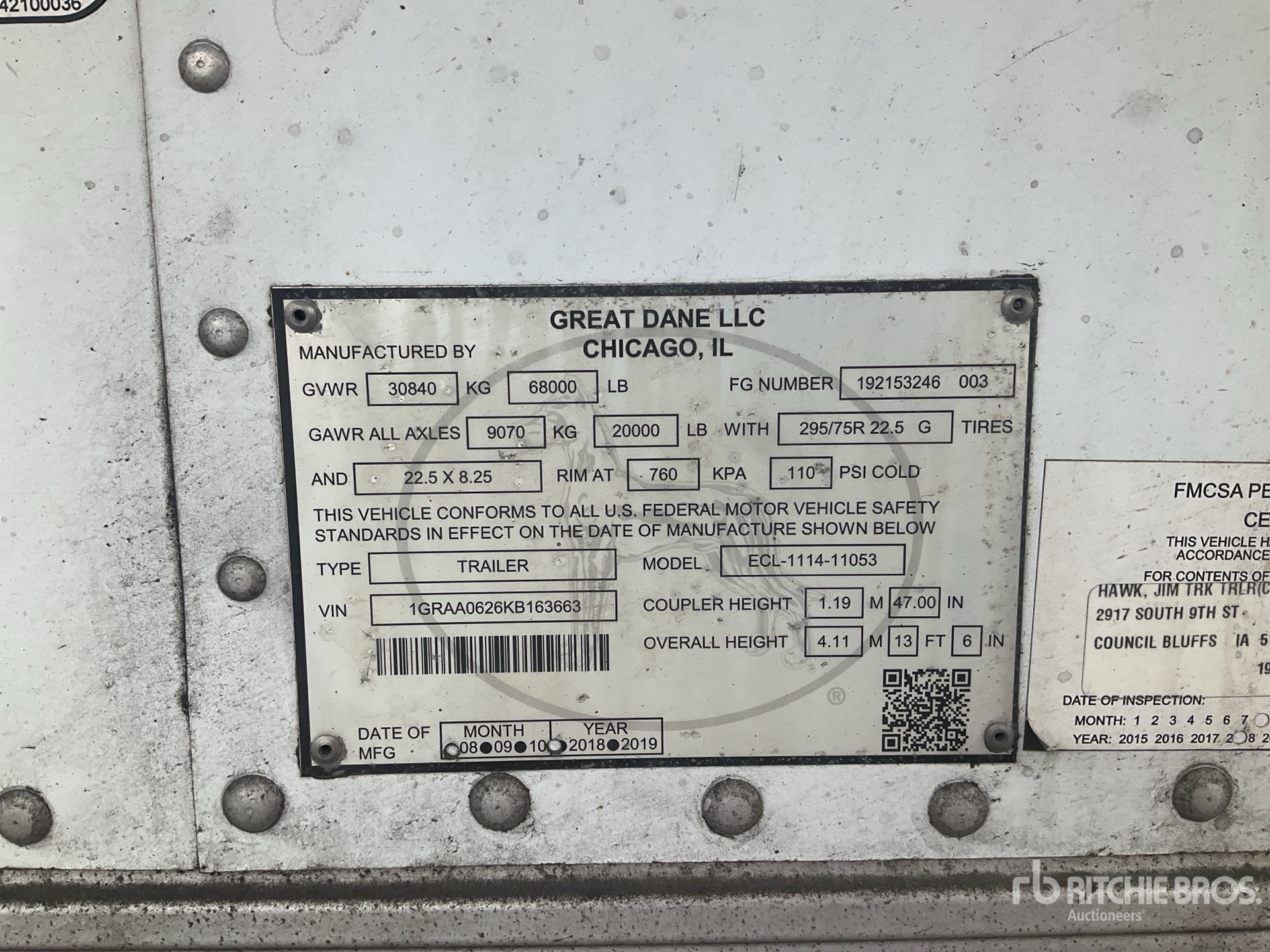 2019 Great Dane ECL-1114-11053