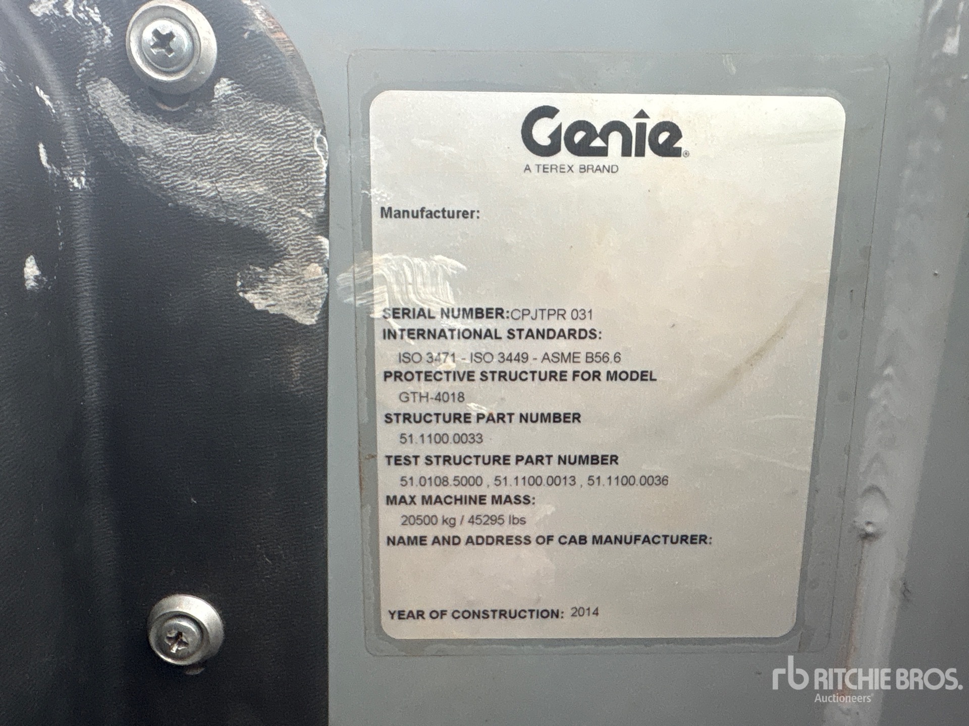 2014 Genie GTH-4018