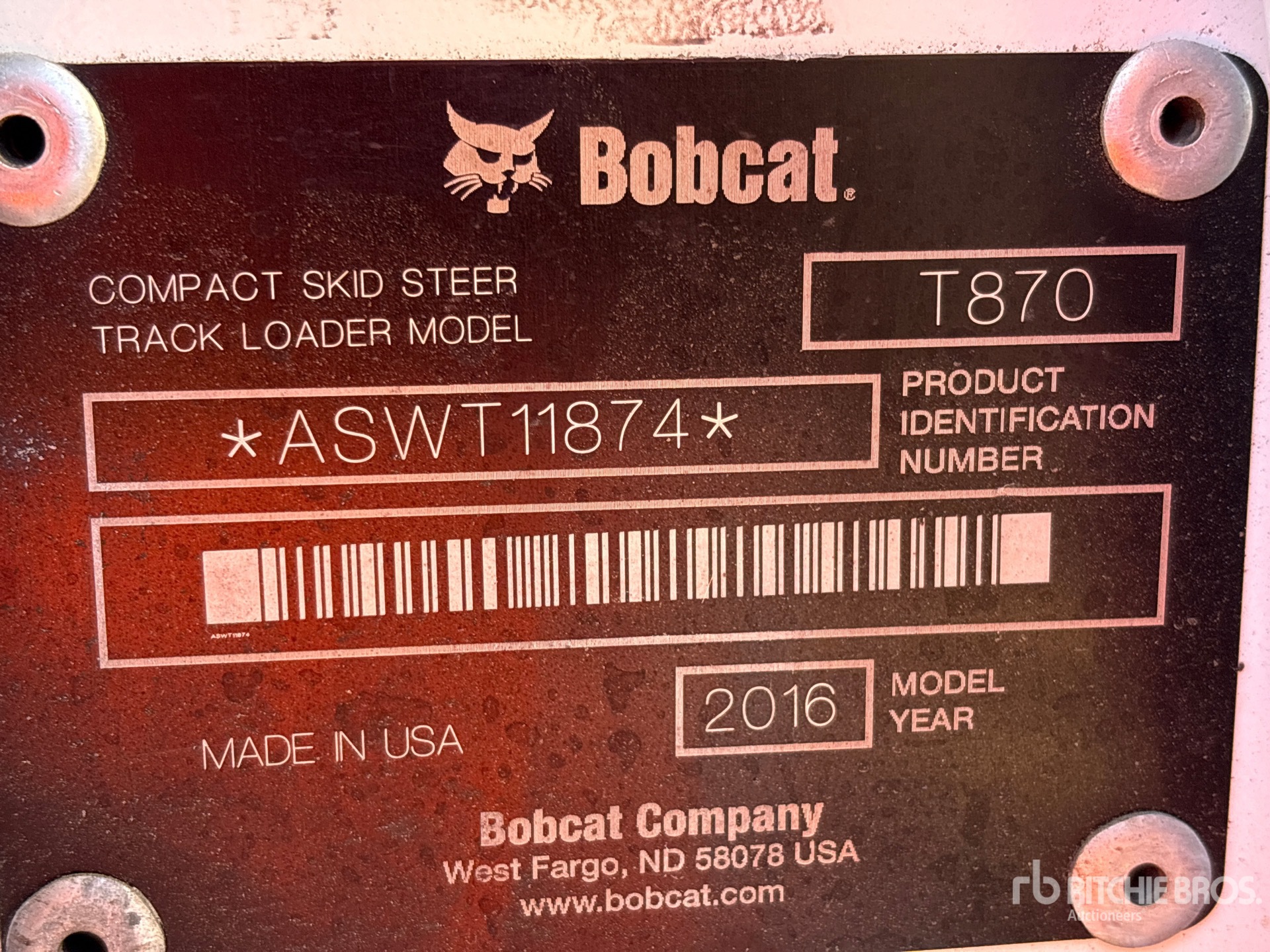 2016 Bobcat T870