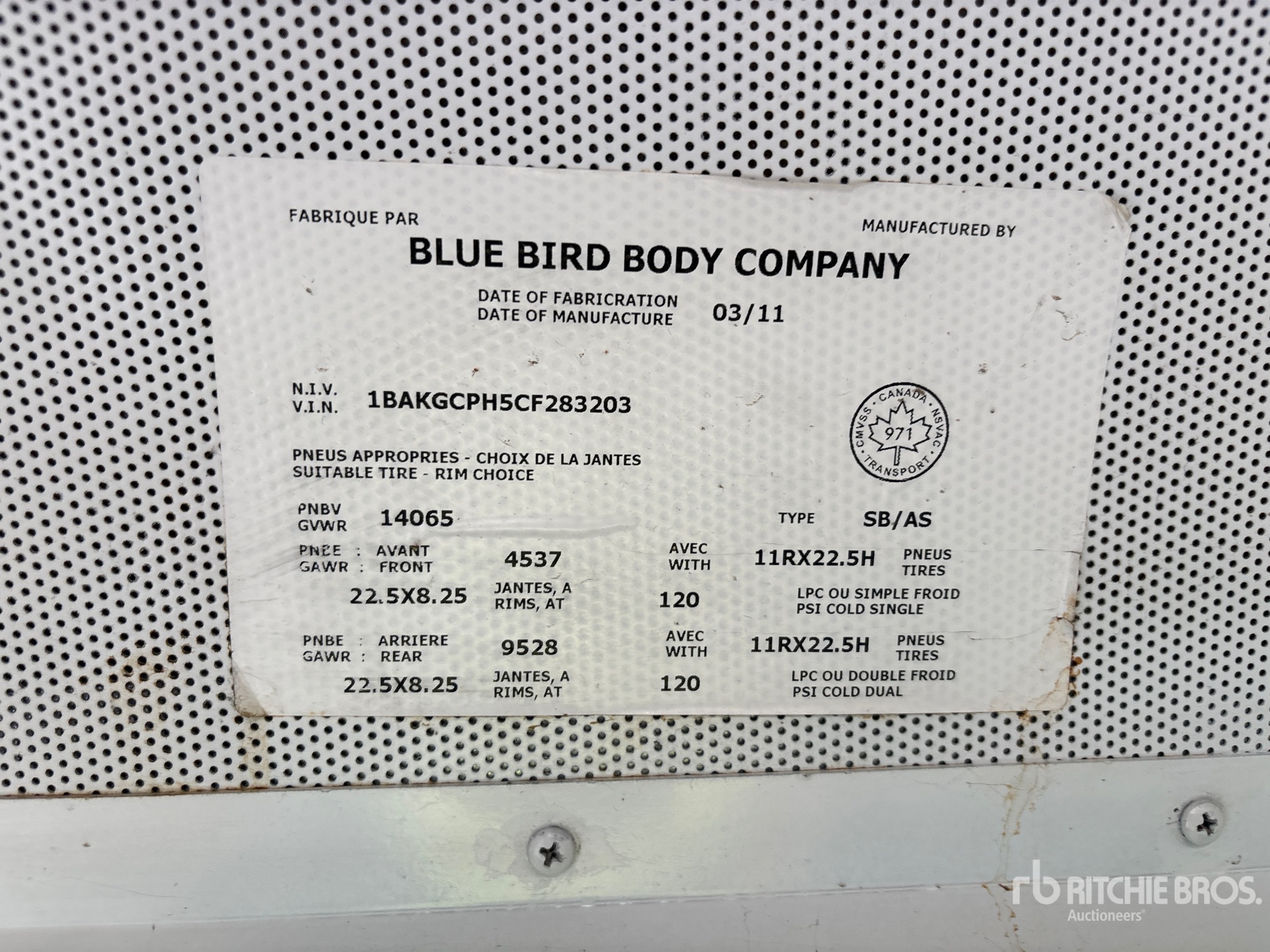 2012 Bluebird 4X2 47-SEAT SCHOOL