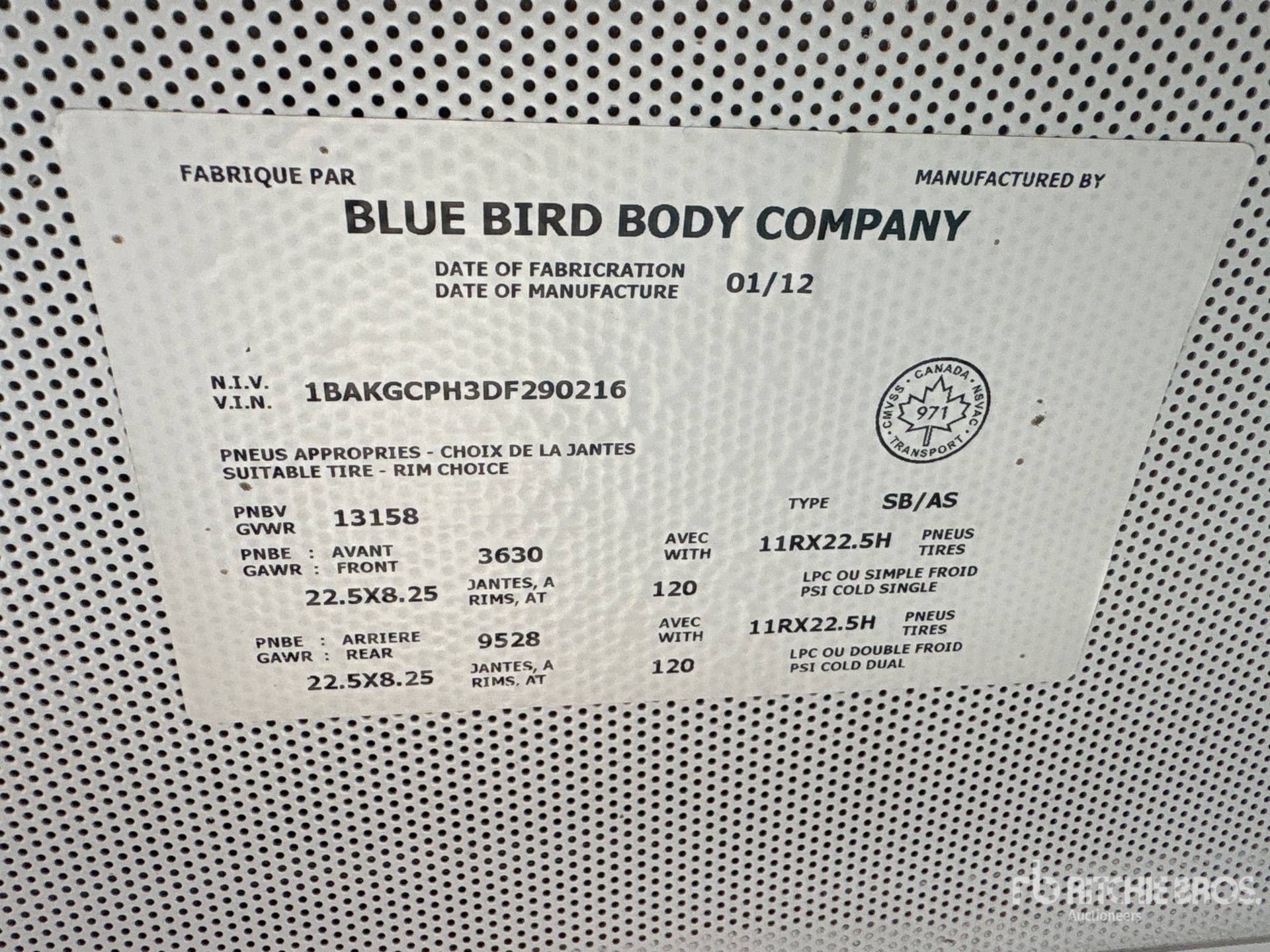 2013 Bluebird 4X2 72-SEAT SCHOOL