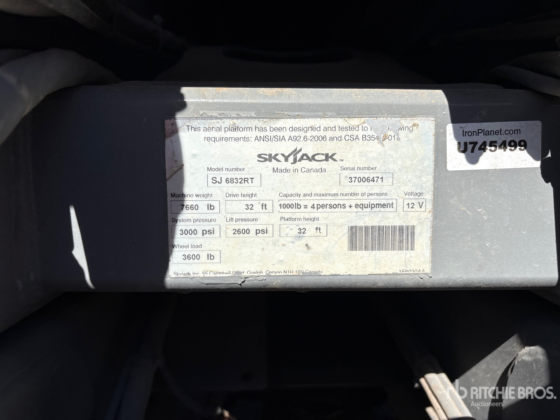 2015 Skyjack SJ6832 RT