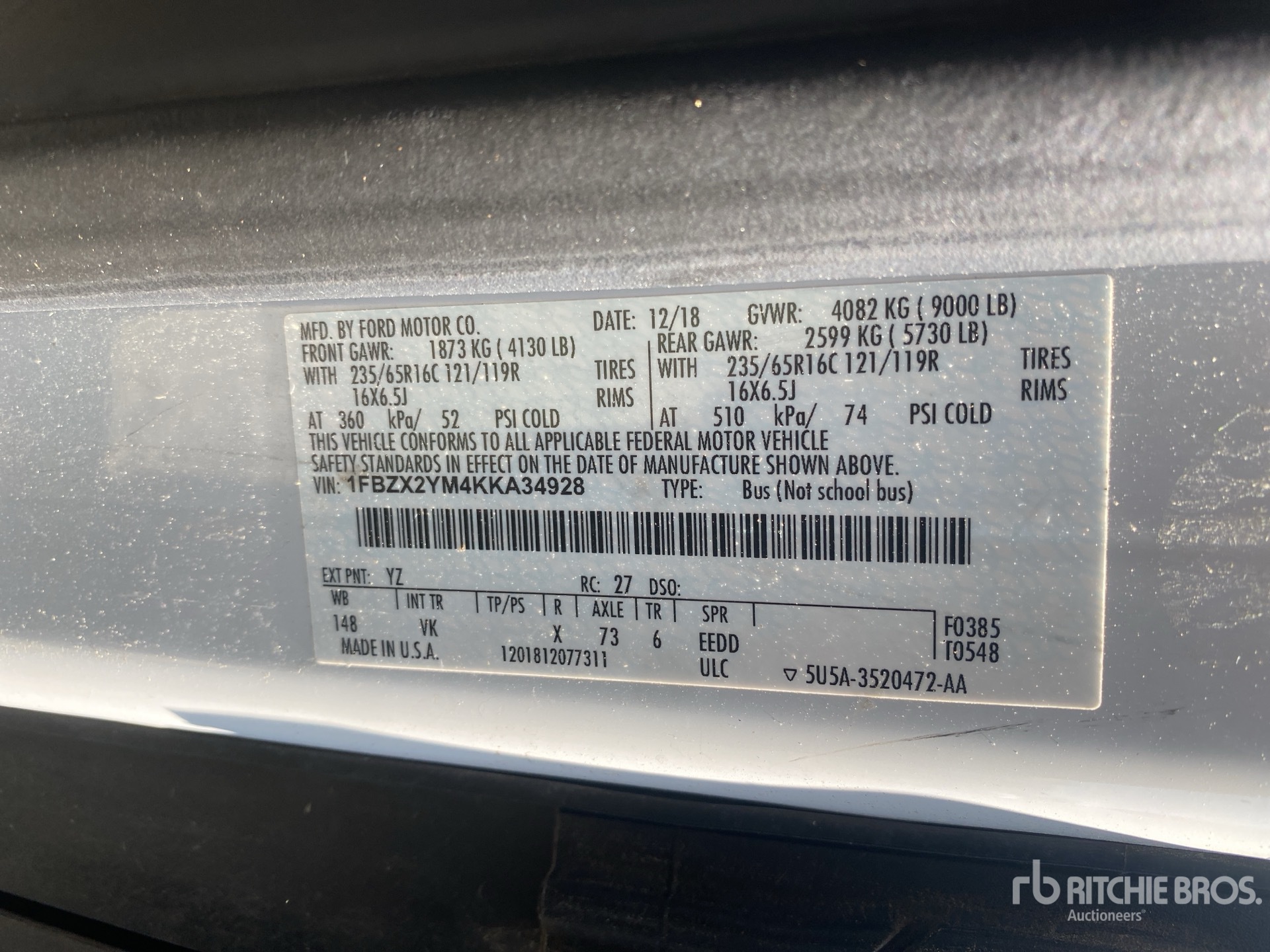 2019 Ford TRANSIT 350