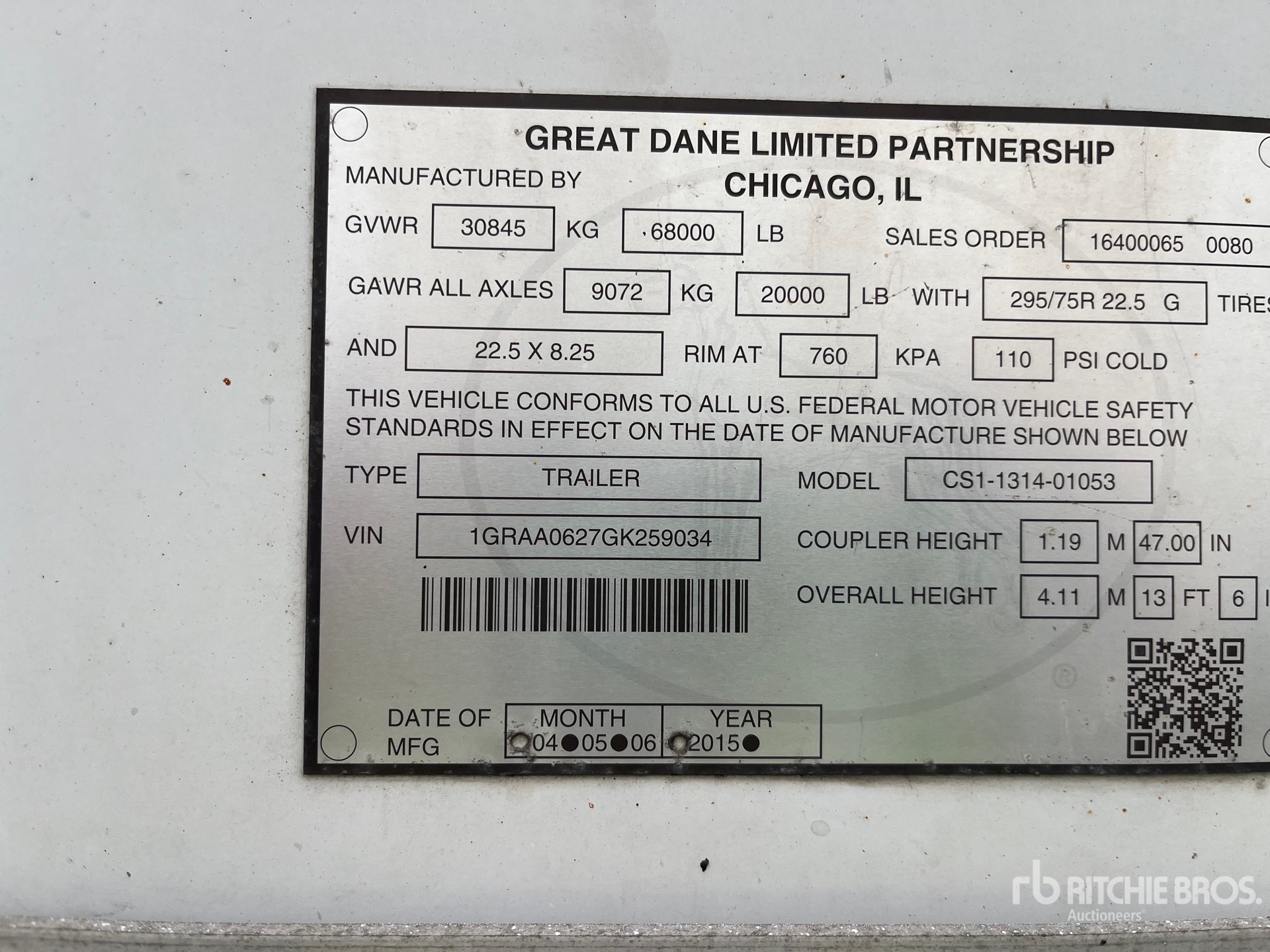 2016 Great Dane CS1131401053
