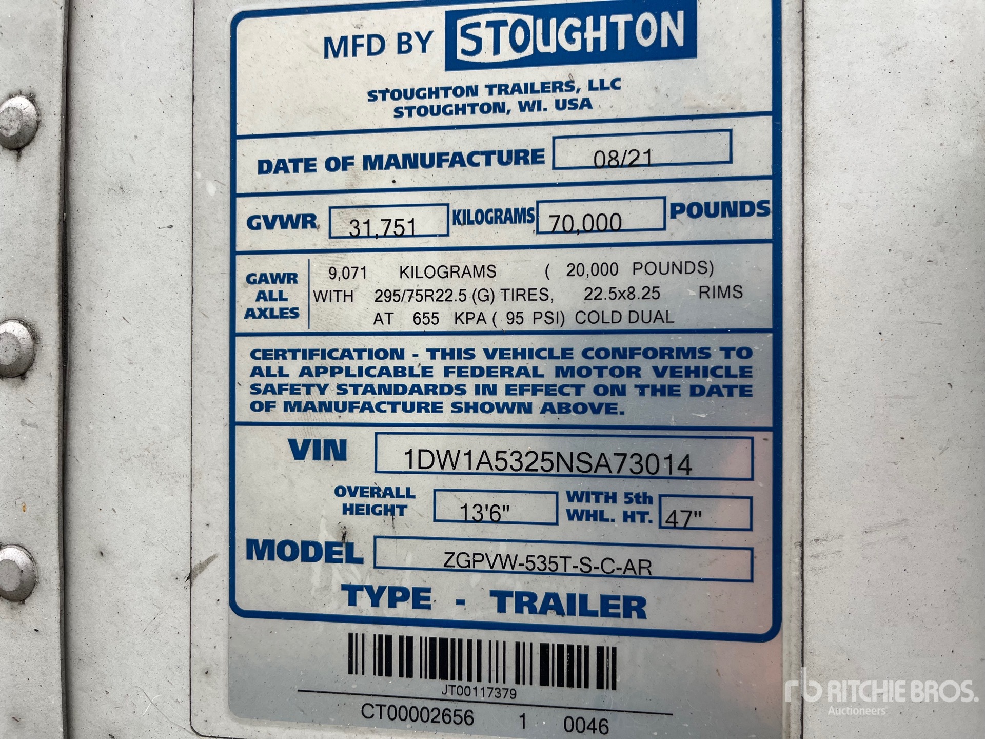 2022 Stoughton ZGPVW-535T-S-C-