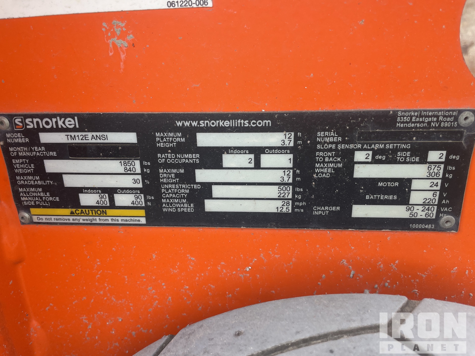 2019 Snorkel TM12E