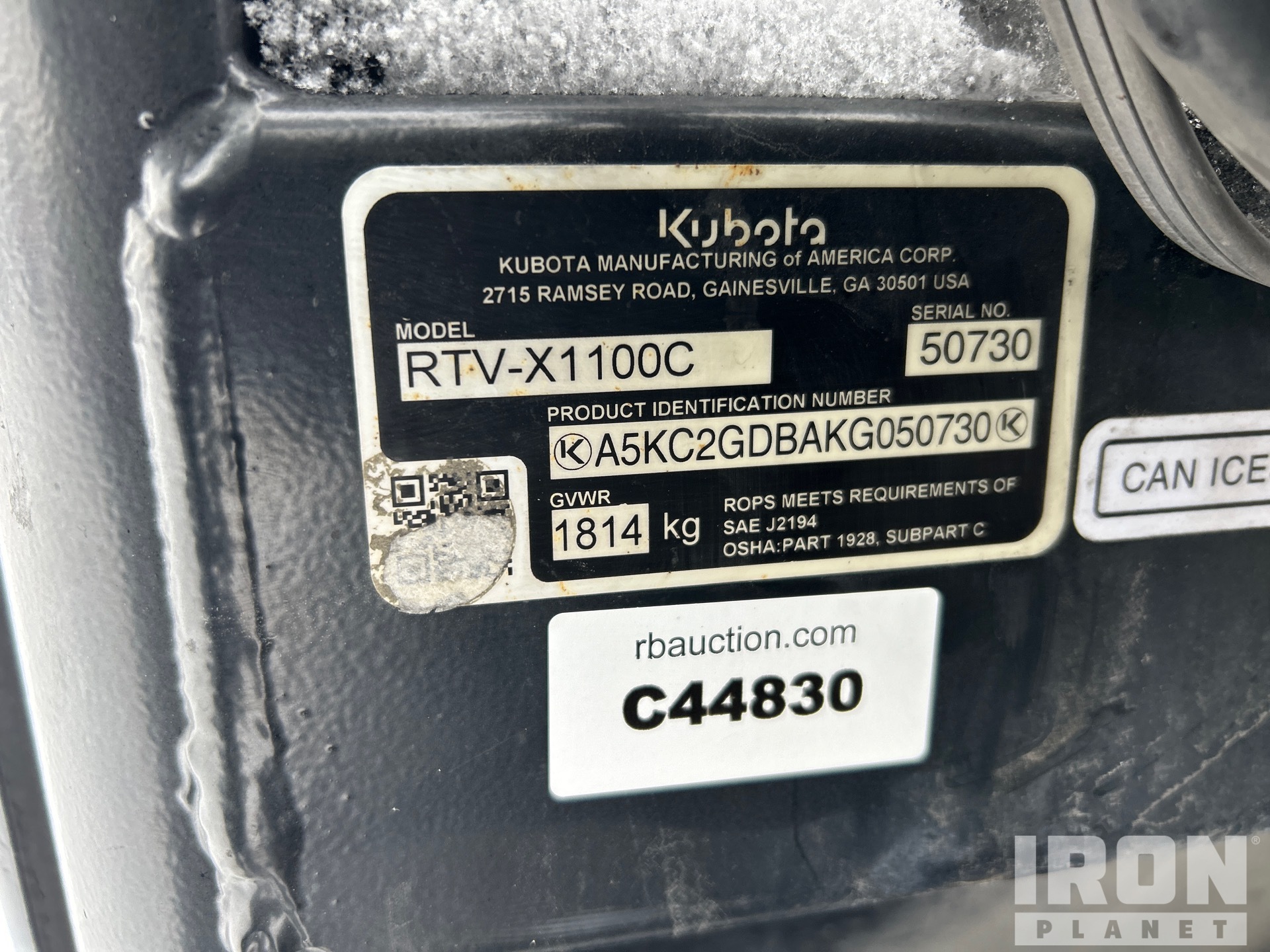2019 Kubota RTV-X1100C