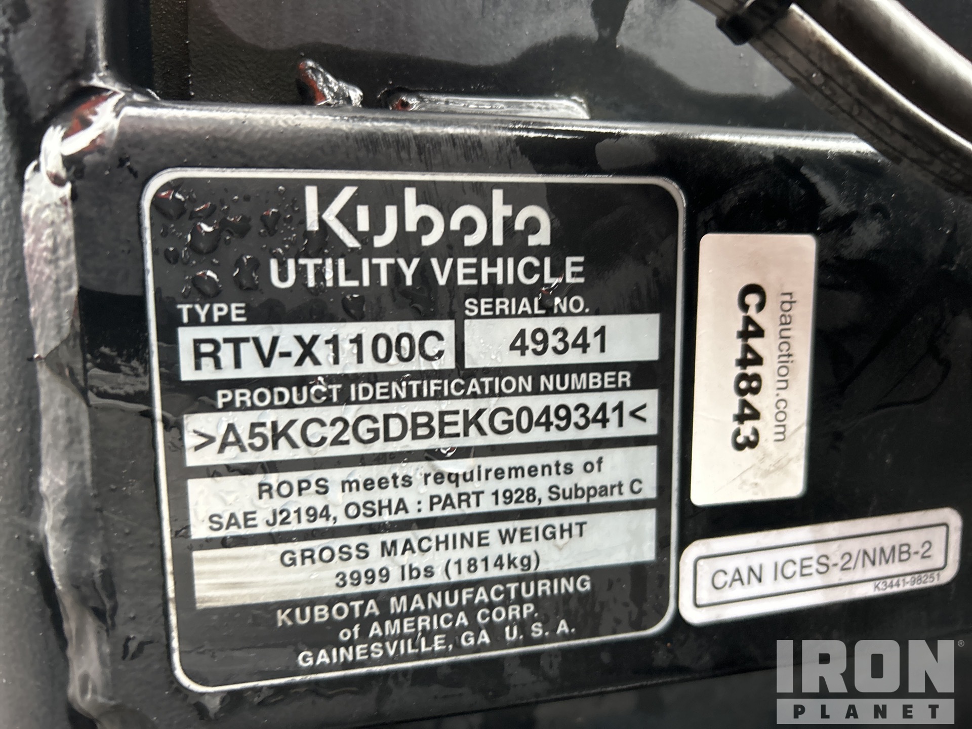 2019 Kubota RTV-X1100C
