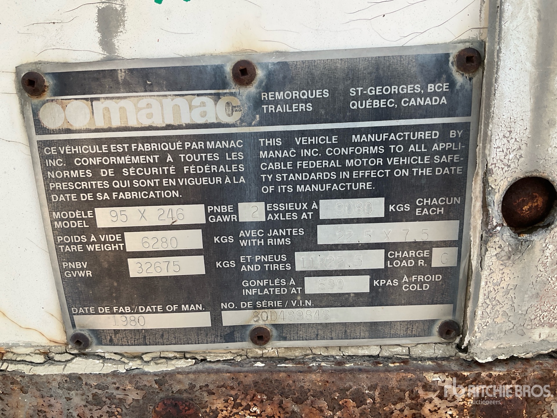 1980 Manac 45 FT T/A
