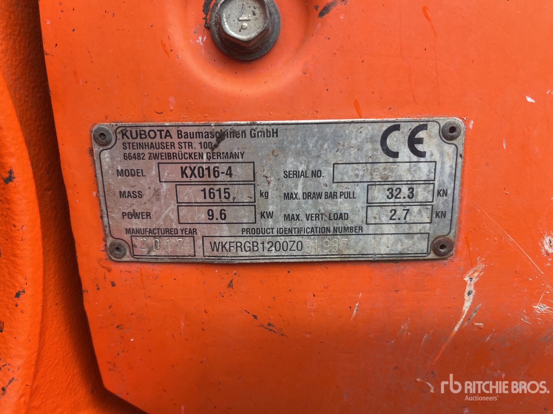 2017 Kubota KX016-4G