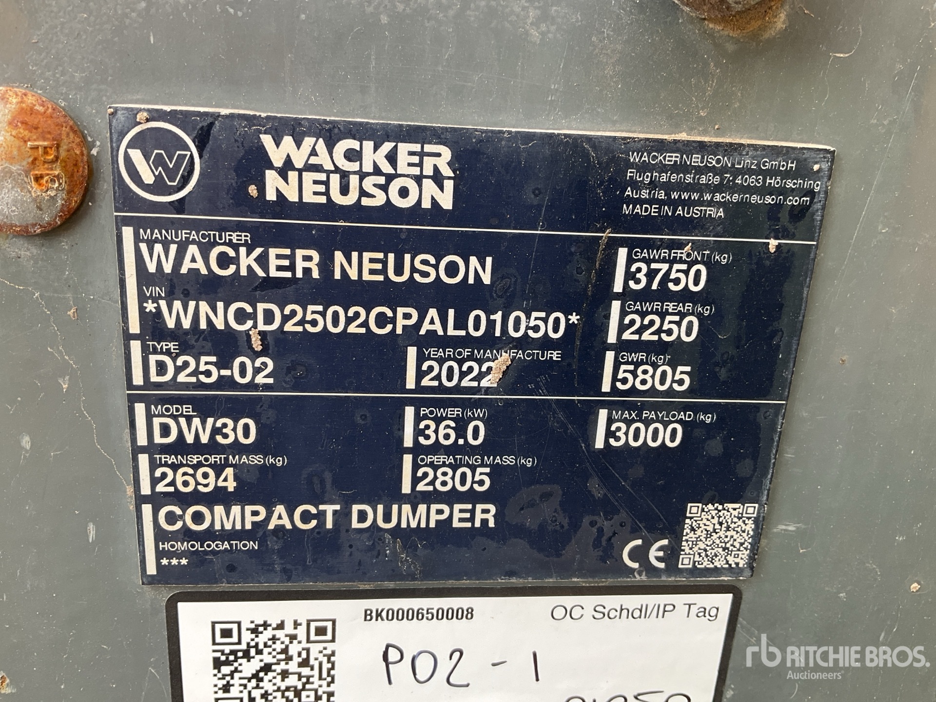 2022 Wacker Neuson DW30