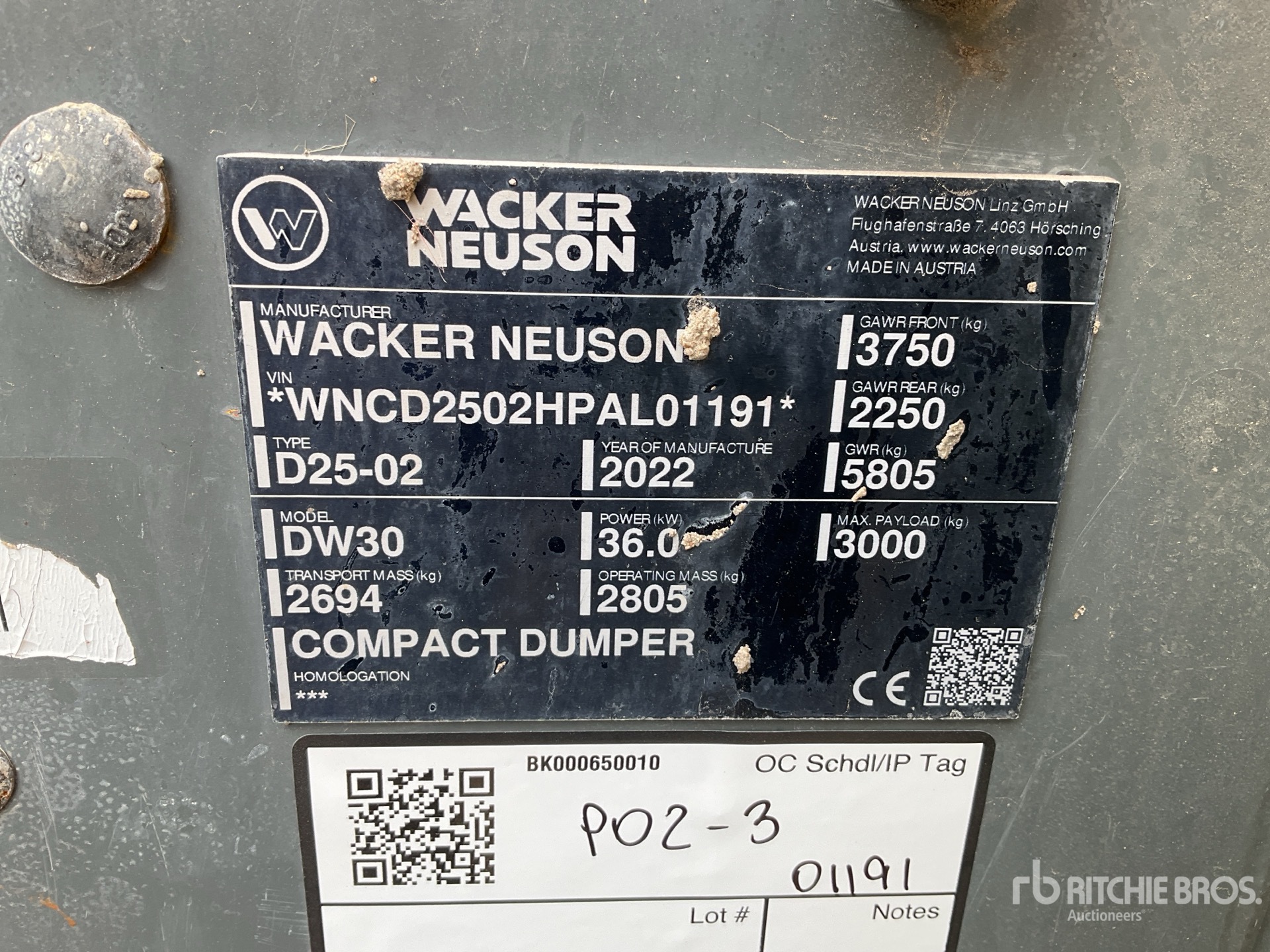 2022 Wacker Neuson DW30