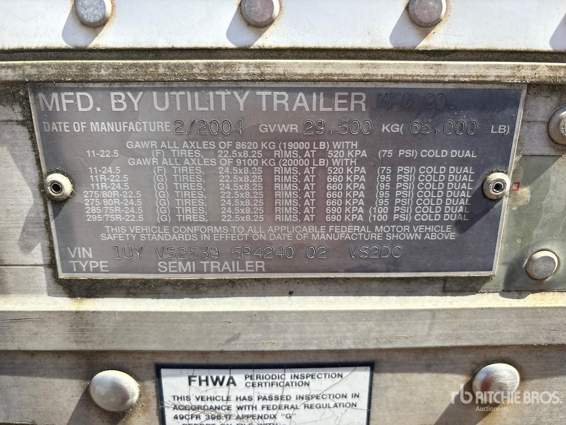 2005 Utility 53 ft x 102 in T/A
