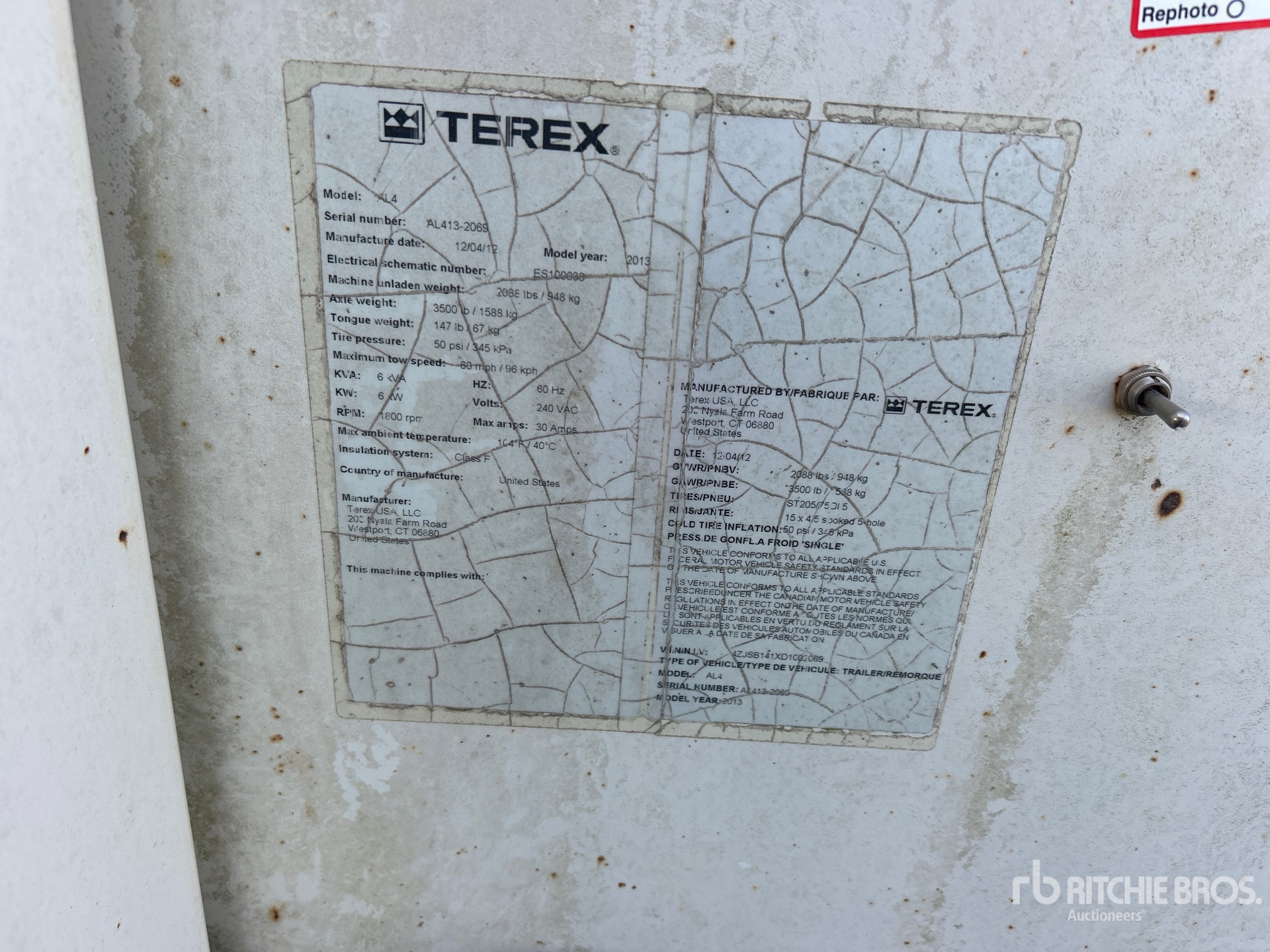 2013 Terex 6 KW (INOPERABLE)