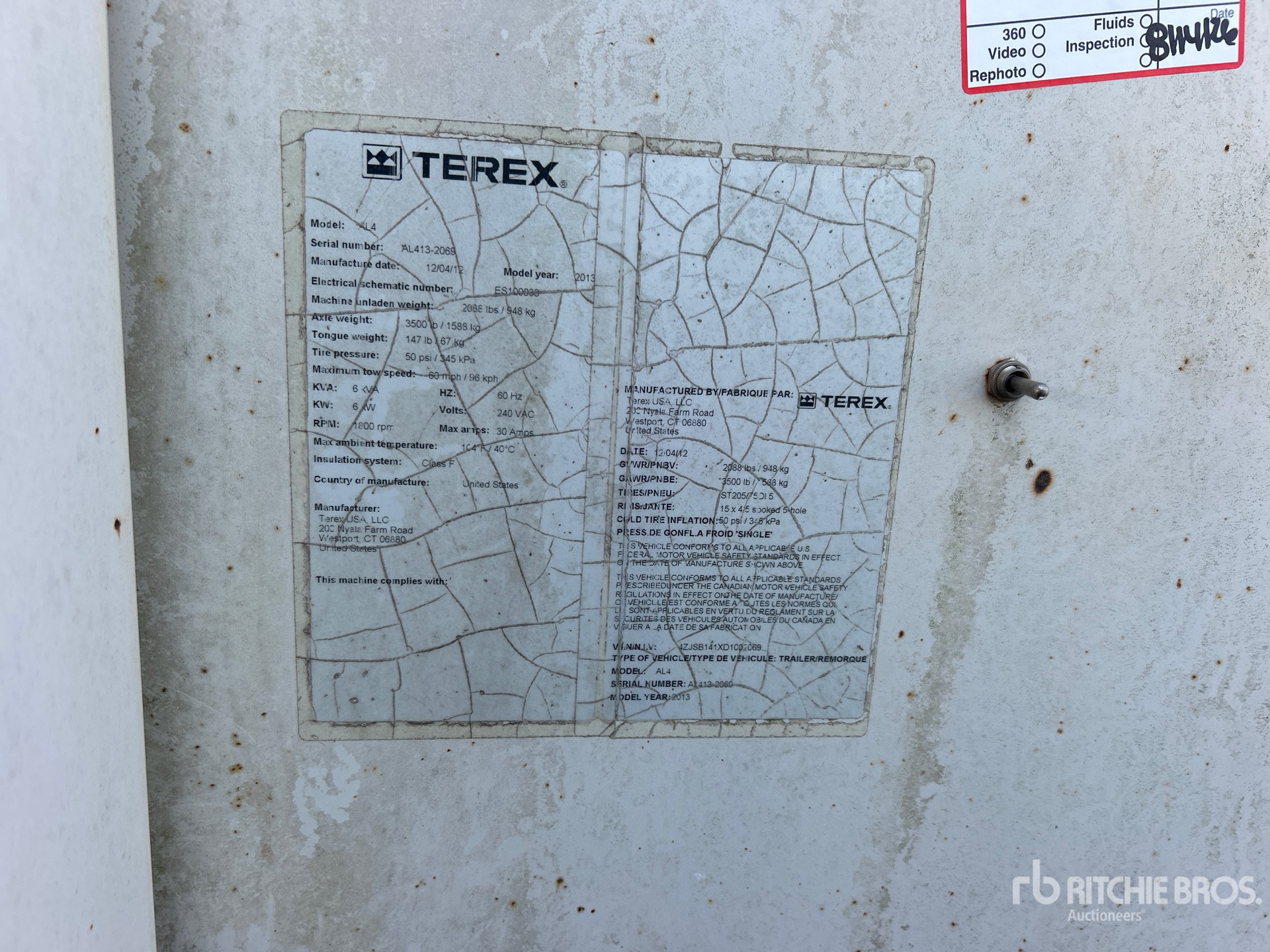 2013 Terex 6 KW (INOPERABLE)