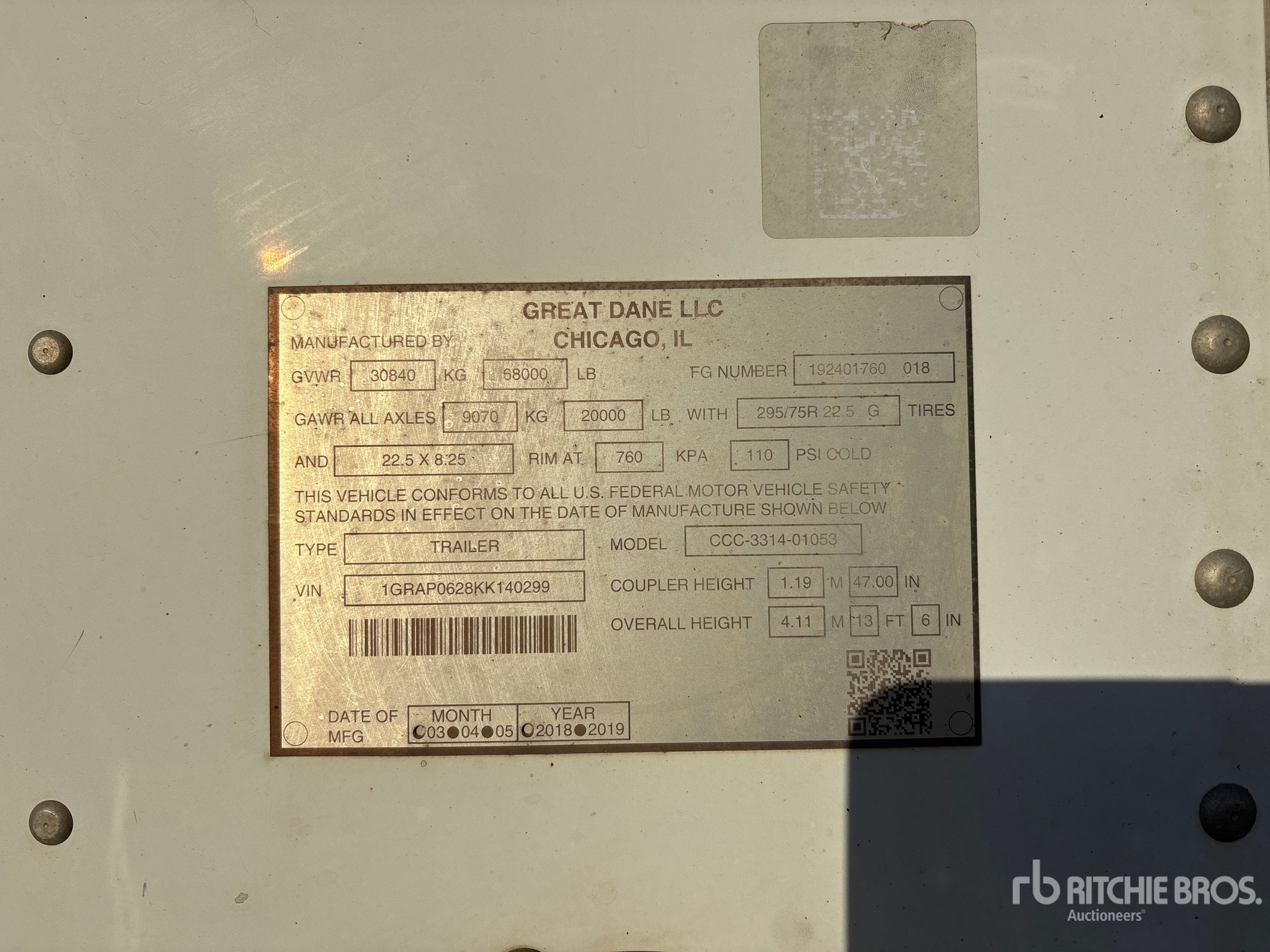 2019 Great Dane CCC-3314-01053