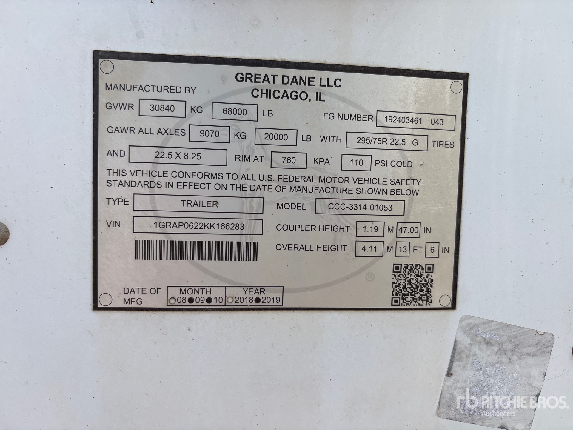 2019 Great Dane CCC-3314-01053