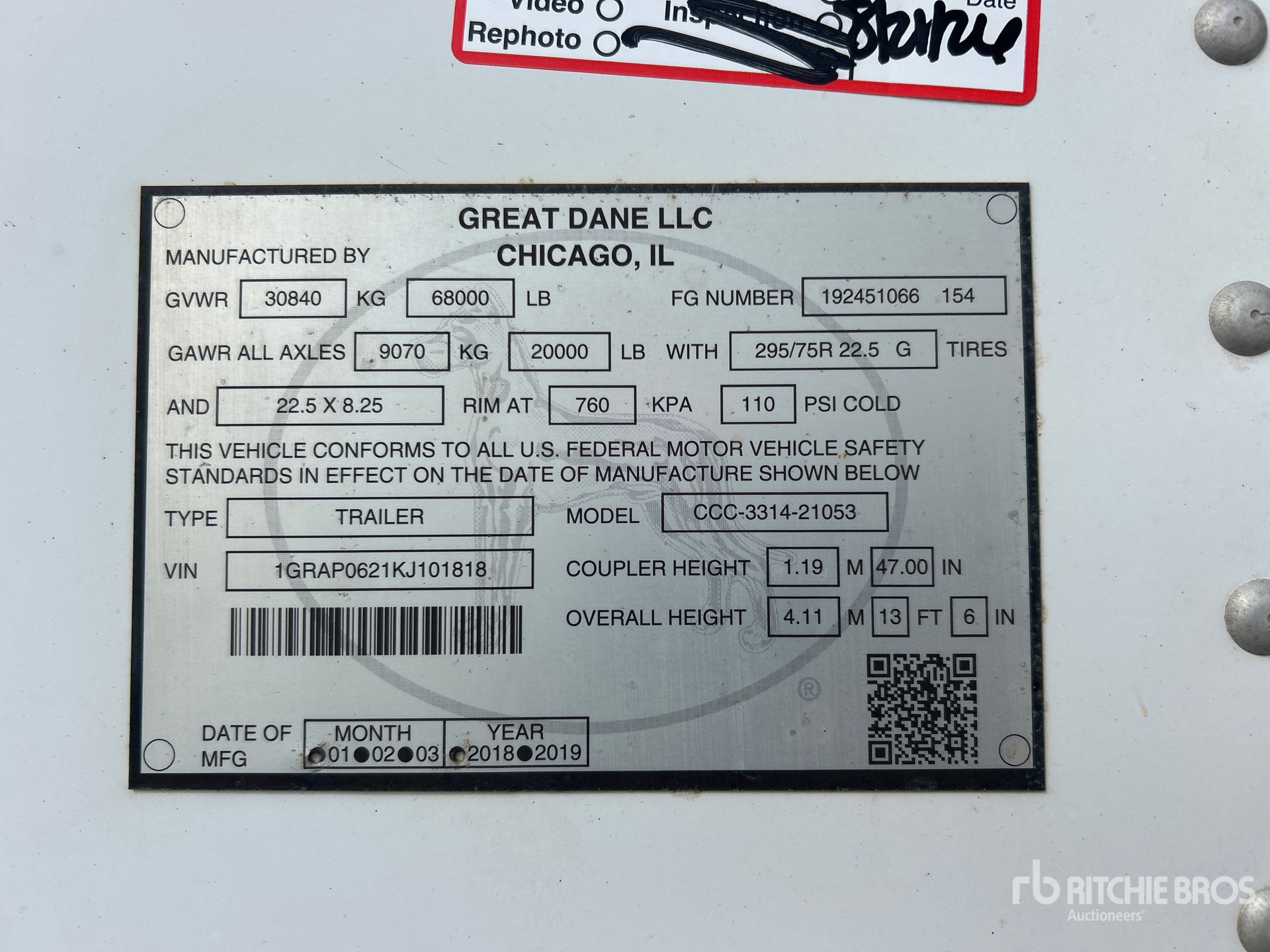 2019 Great Dane CCC-3314-21053