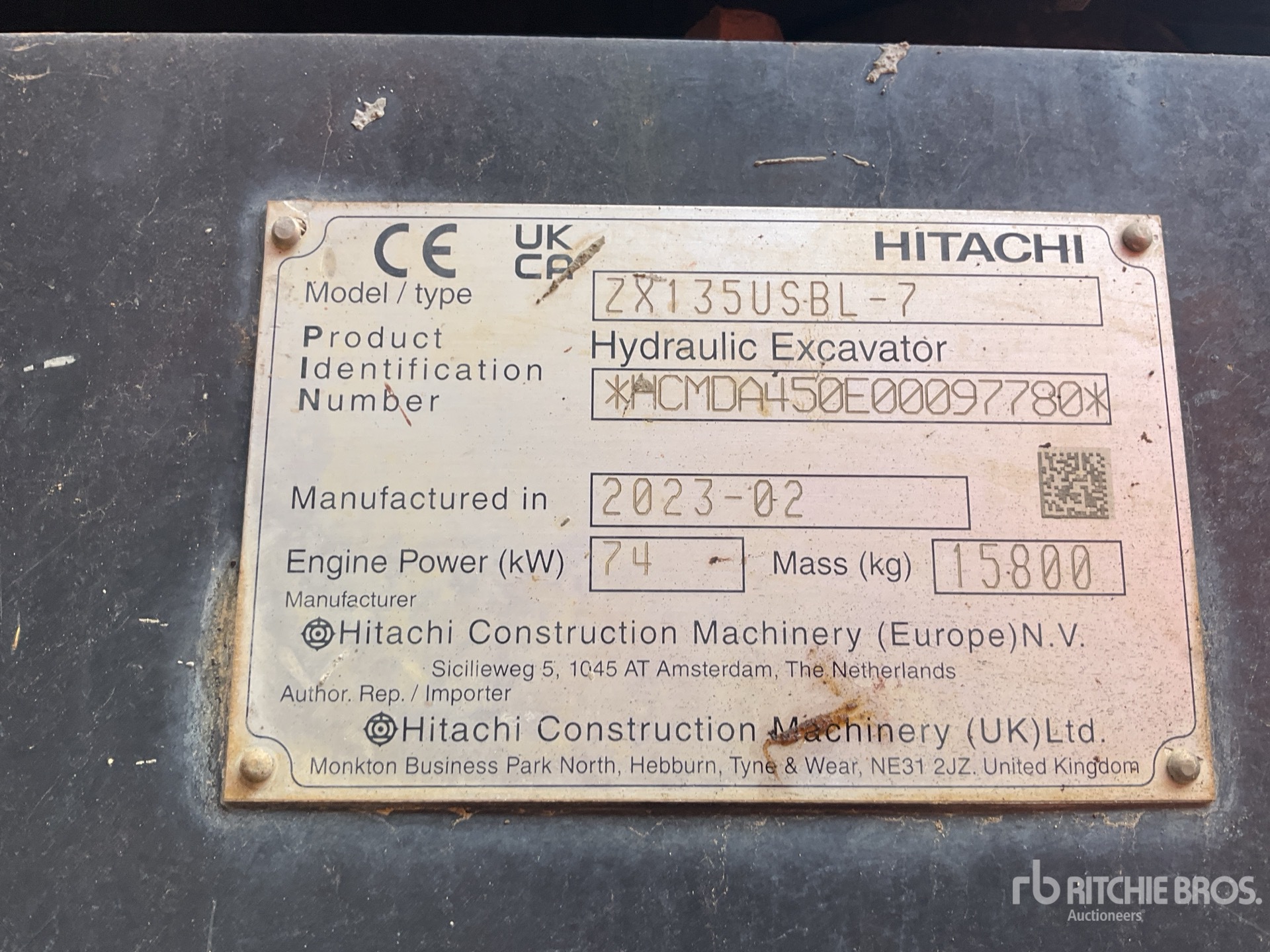 2023 Hitachi ZX135USBL-7