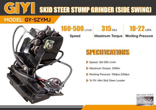 2026 GIYI GY-C SZYMJ Skid Steer Stump Grinder