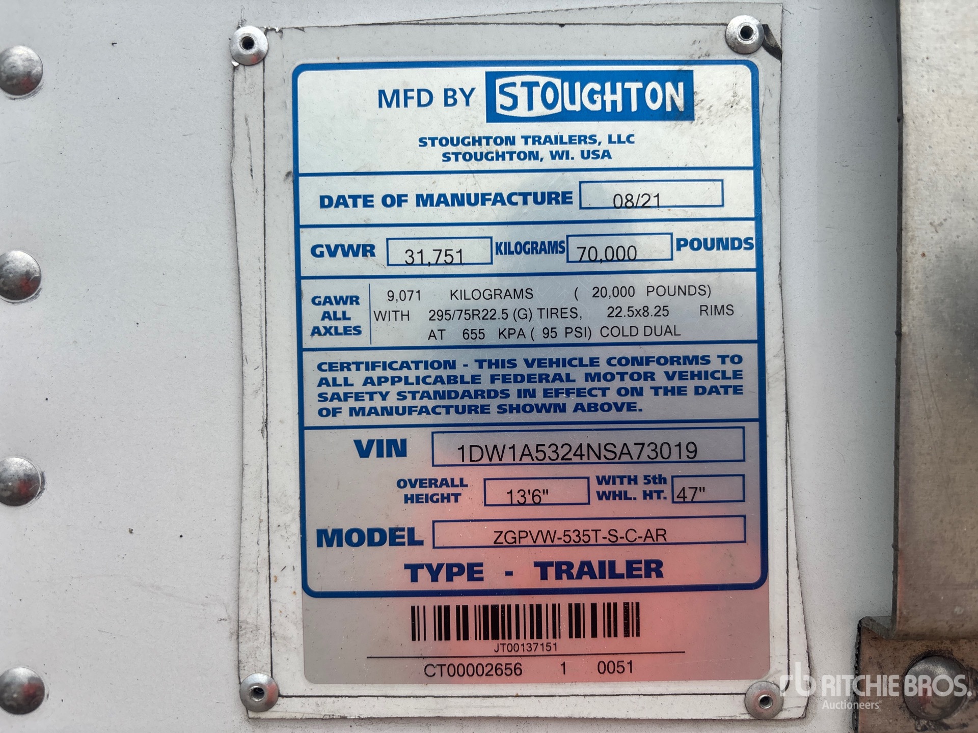 2022 Stoughton ZGPVW-535T-S-C-