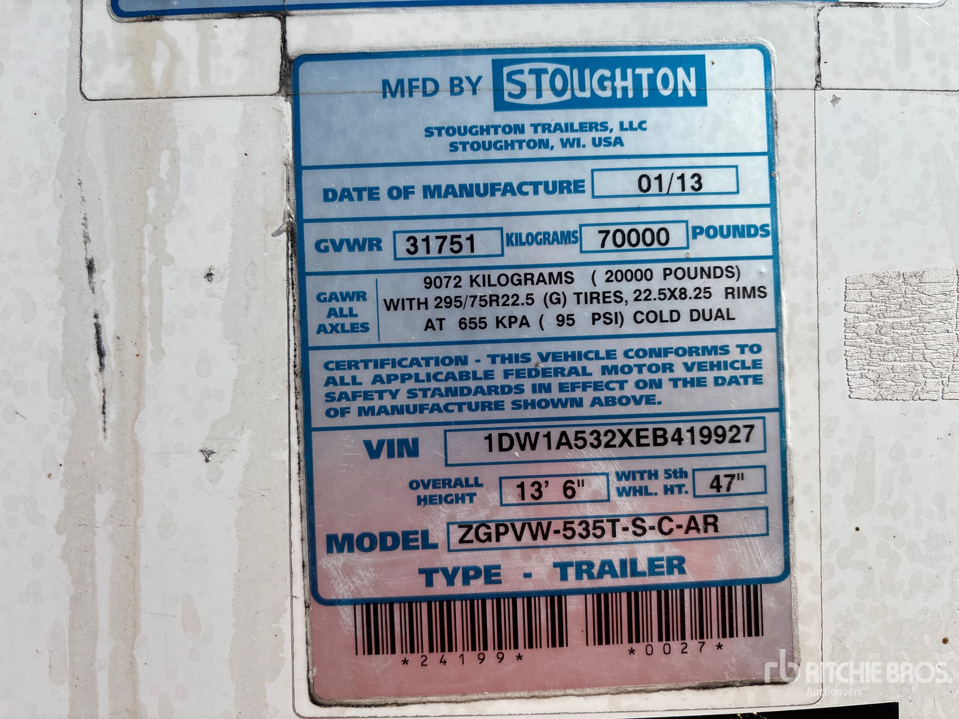 2014 Stoughton ZGPVW-535T-S-C-